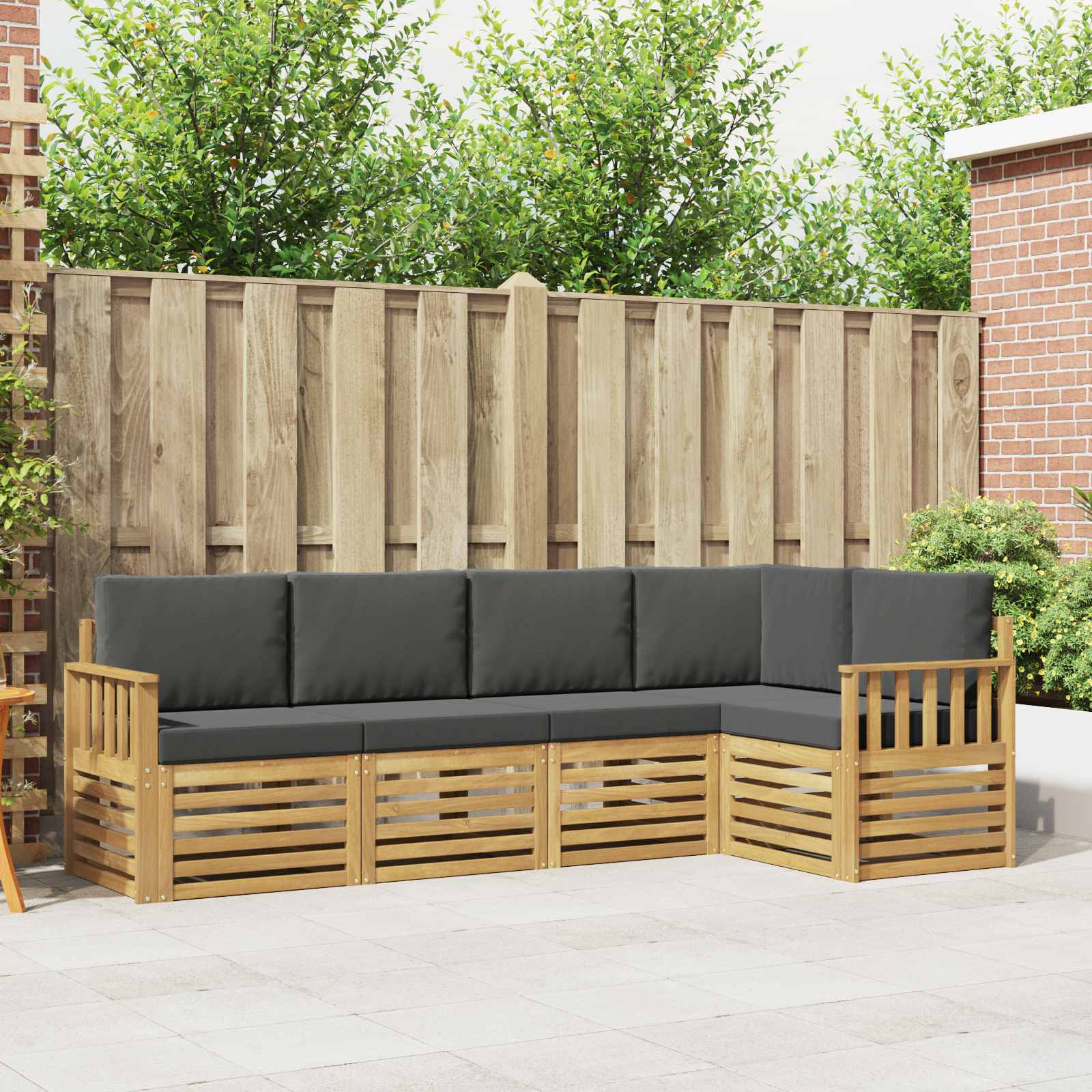 Set vanjskih sofa 5 pcs Bijela i antracit 247 x 128,5 x 73 cm