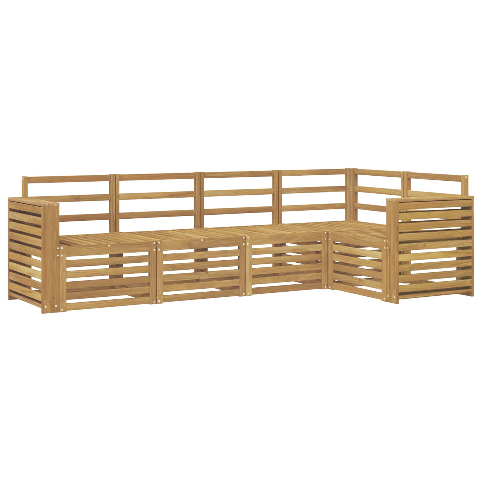 Set vanjskih sofa 5 pcs Bijela 251 x 132,5 x 73 cm