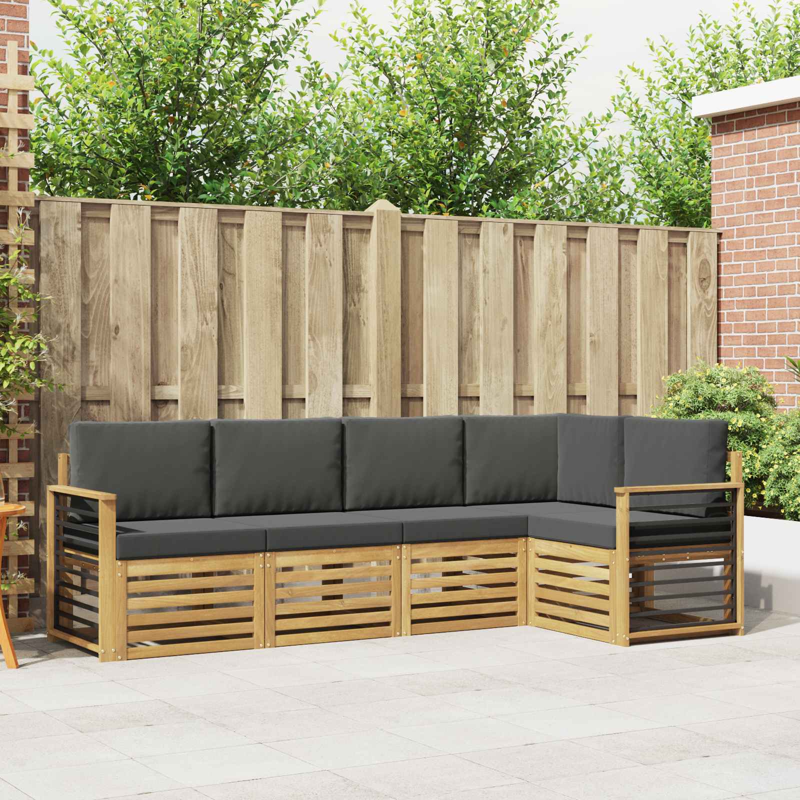 Set vanjskih sofa 5 pcs Bijela i antracit 247 x 128,5 x 73 cm