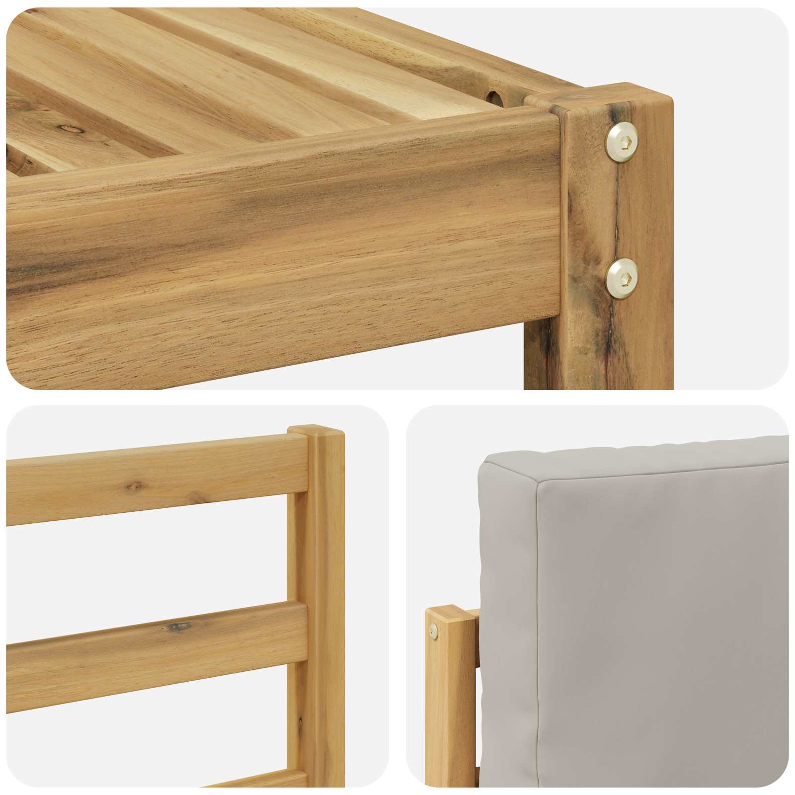 Set vanjskih sofa 7 pcs Bijela i svjetlosiva 59 x 59 x 37 cm