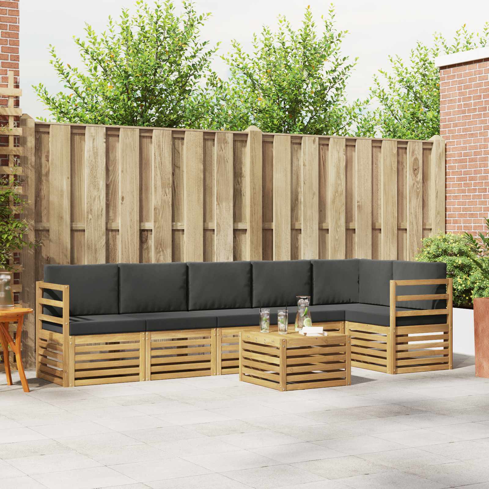 Set vanjskih sofa 7 pcs Bijela i antracit 59 x 59 x 37 cm