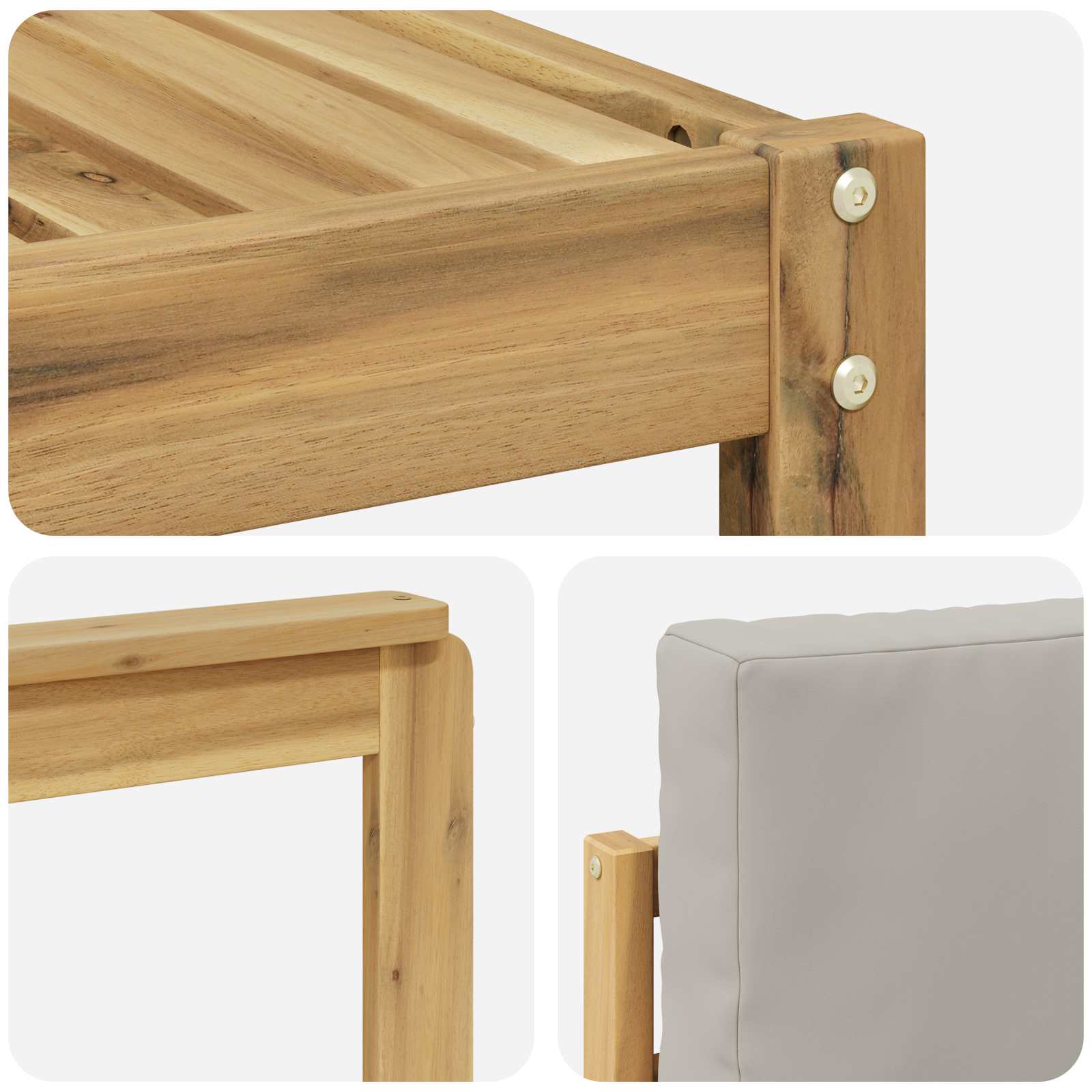 Set vanjskih sofa 7 pcs Bijela i svjetlosiva 59 x 59 x 37 cm