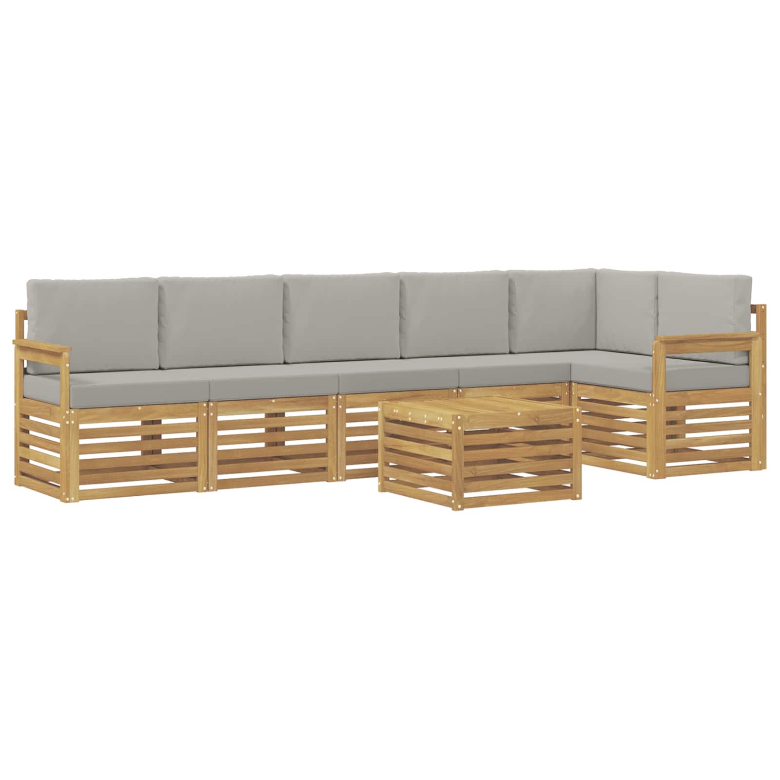 Set vanjskih sofa 7 pcs Bijela i svjetlosiva 59 x 59 x 37 cm