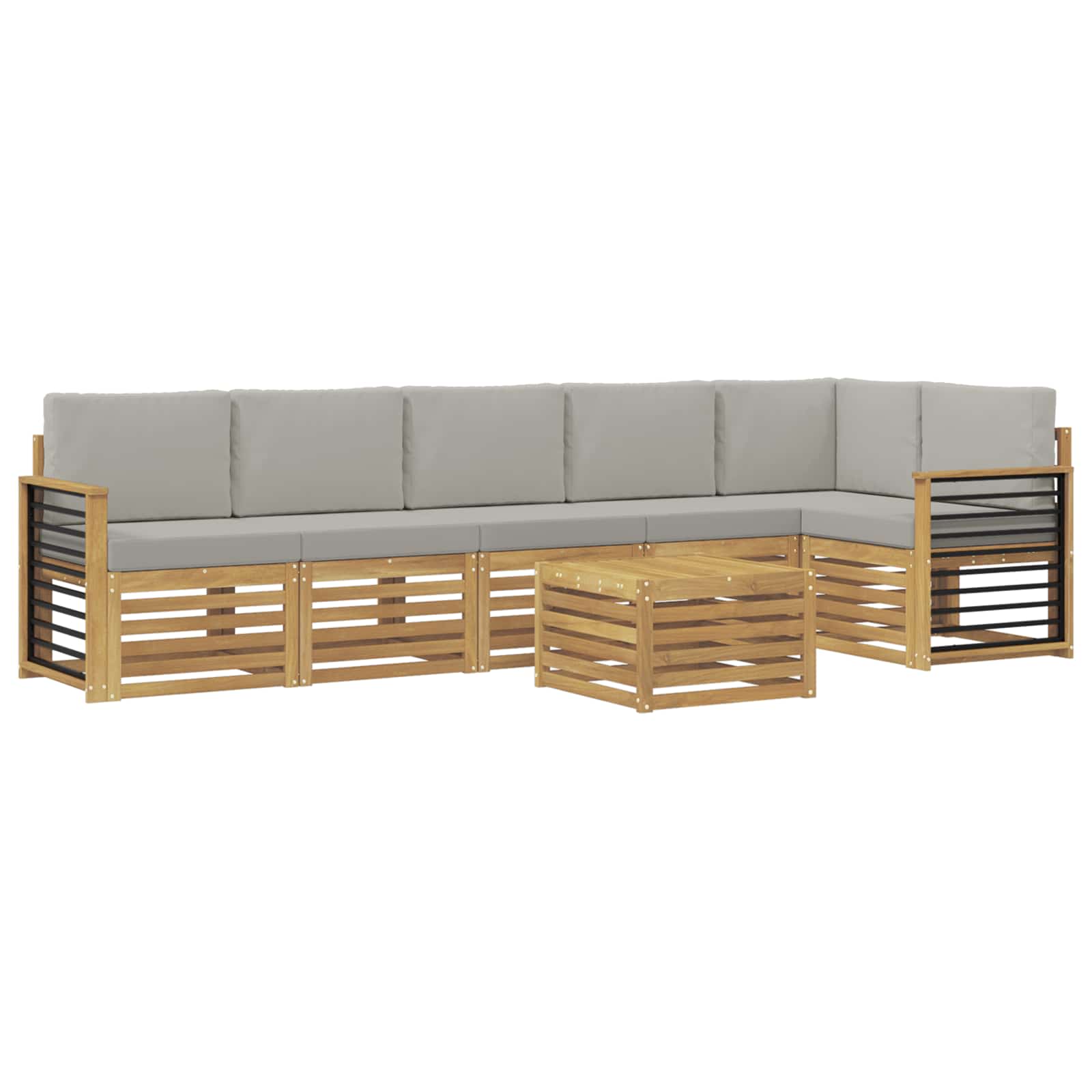 Set vanjskih sofa 7 pcs Bijela i svjetlosiva 59 x 59 x 37 cm