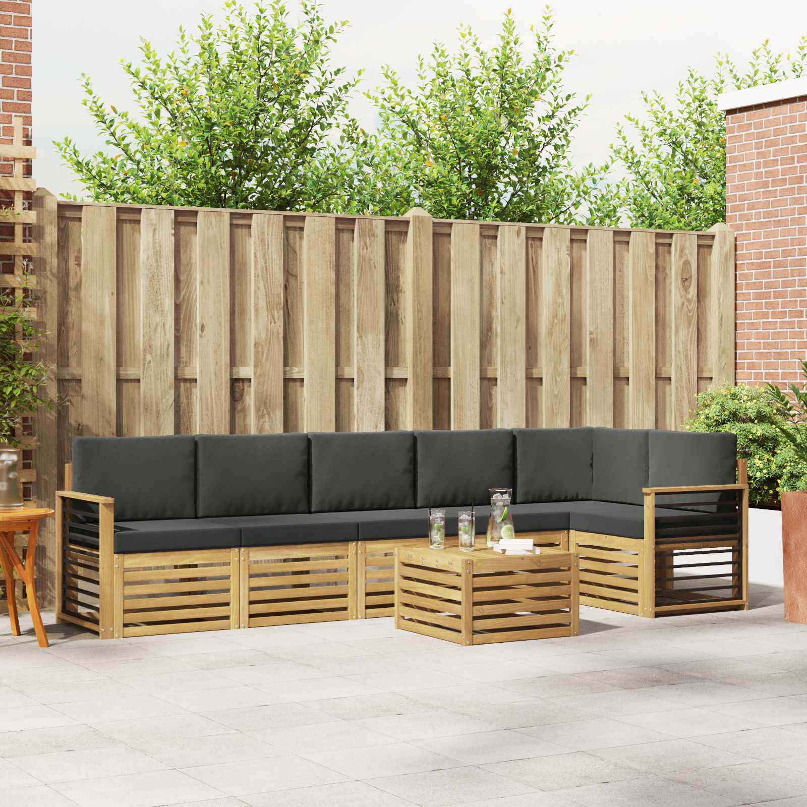 Set vanjskih sofa 7 pcs Bijela i antracit 59 x 59 x 37 cm