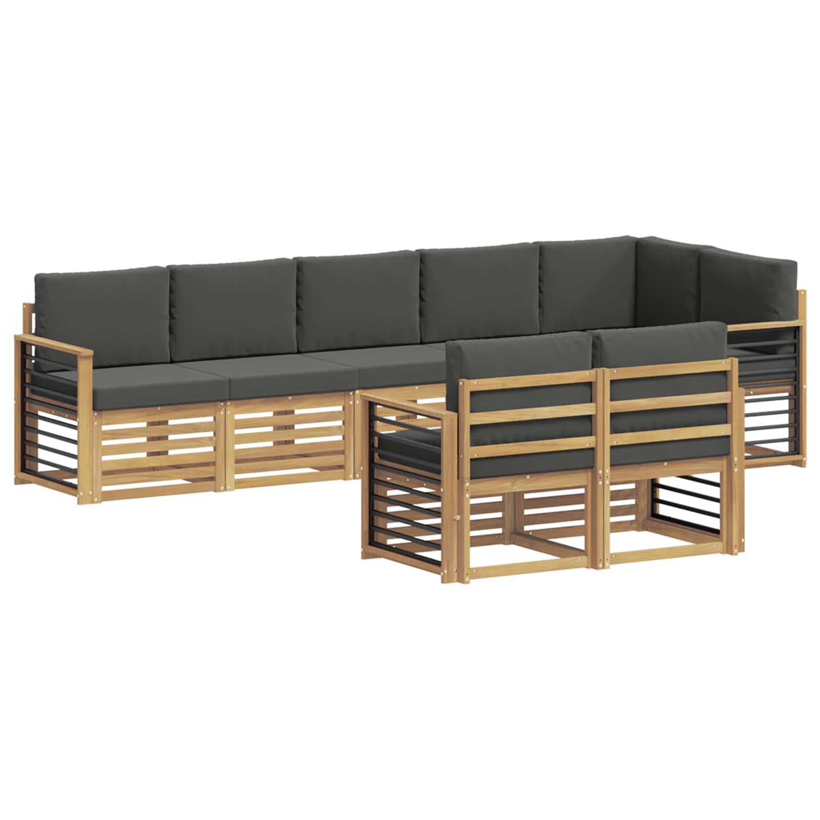 Set vanjskih sofa 8 pcs Bijela i antracit 306 x 128,5 x 73 cm