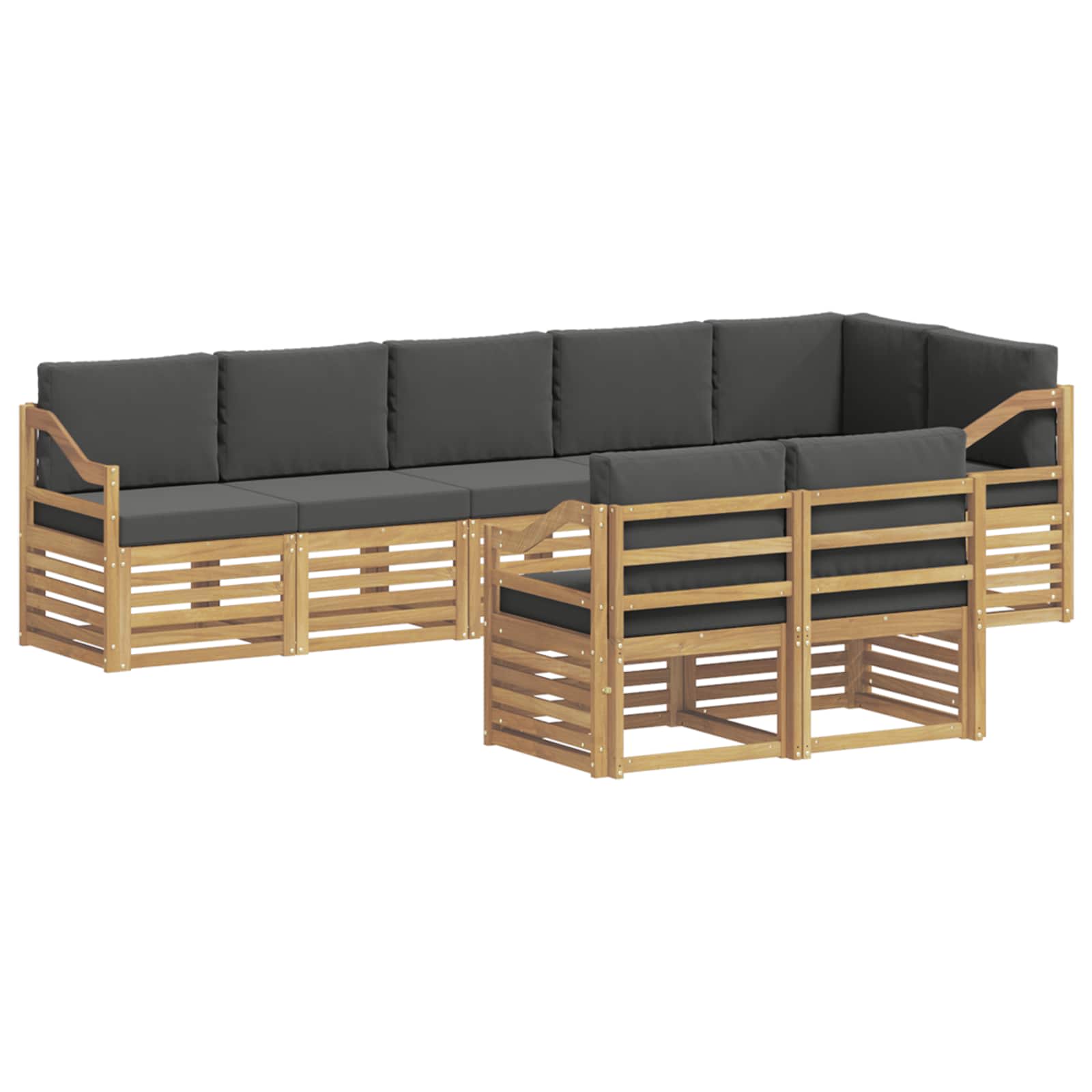 Set vanjskih sofa 8 pcs Bijela i antracit 304 x 126,5 x 73 cm