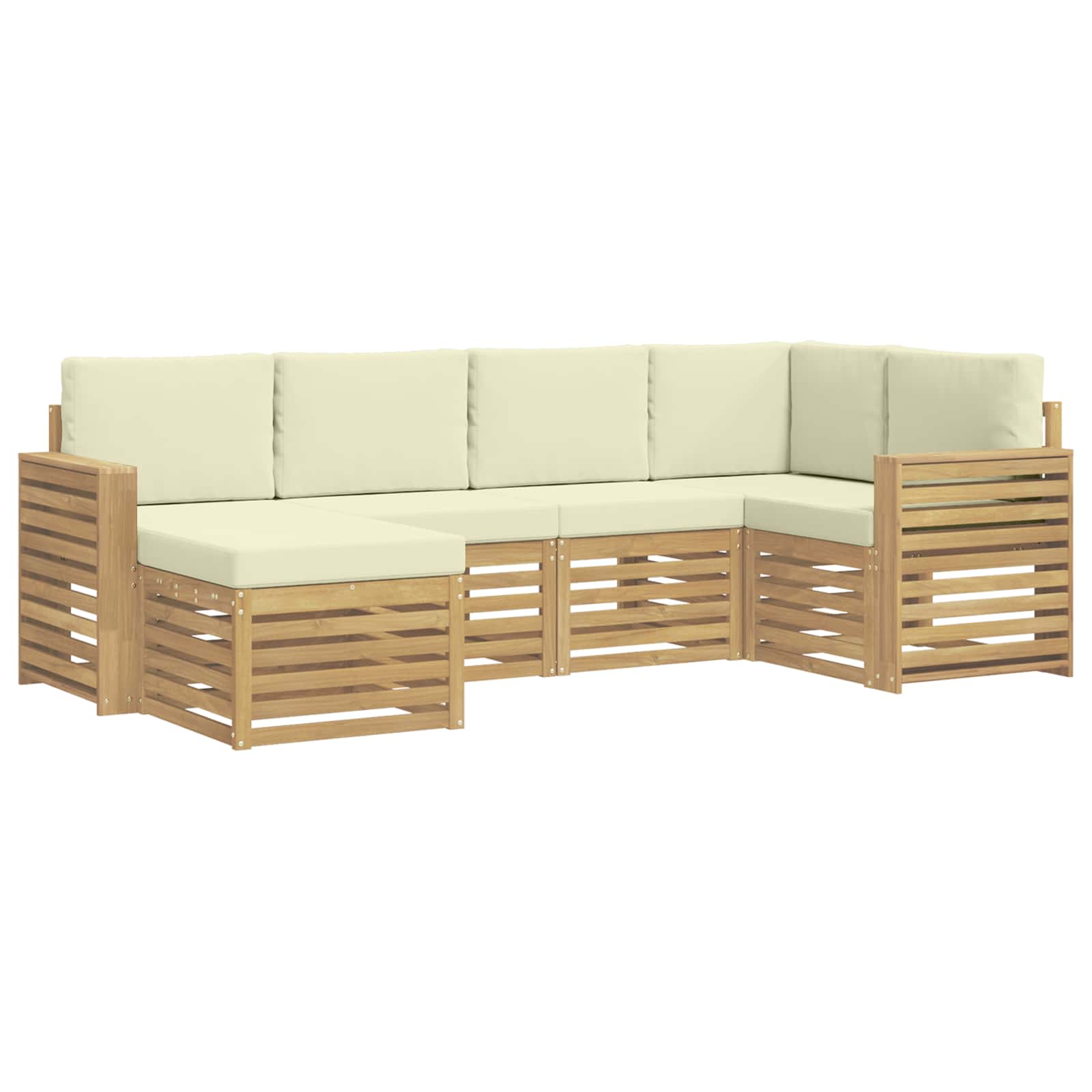 Set vanjskih sofa 6 pcs Bijela i krem Poliester