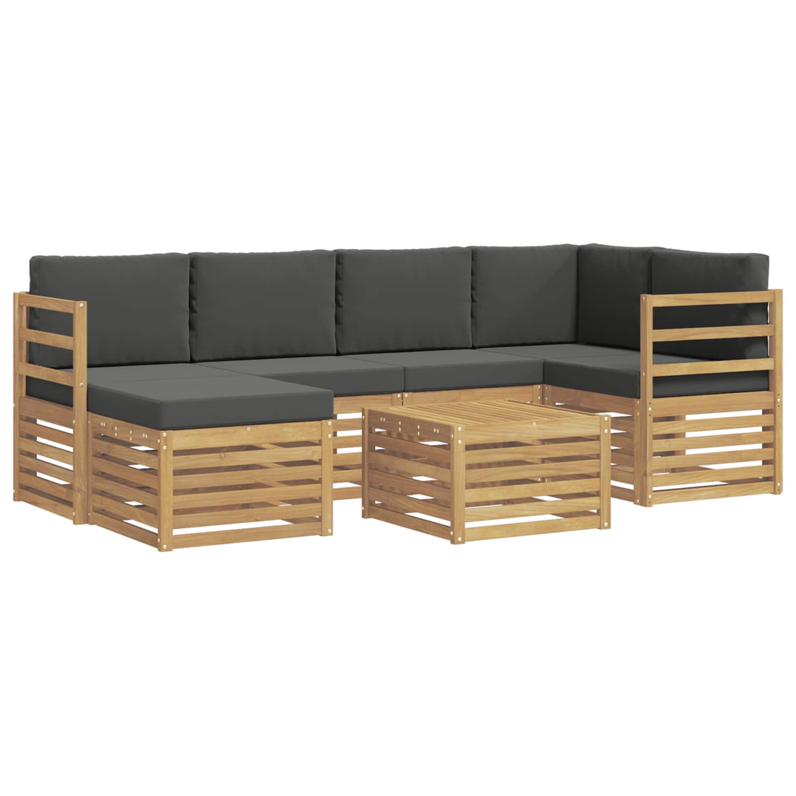 Set vanjskih sofa 7 pcs Bijela i antracit Poliester