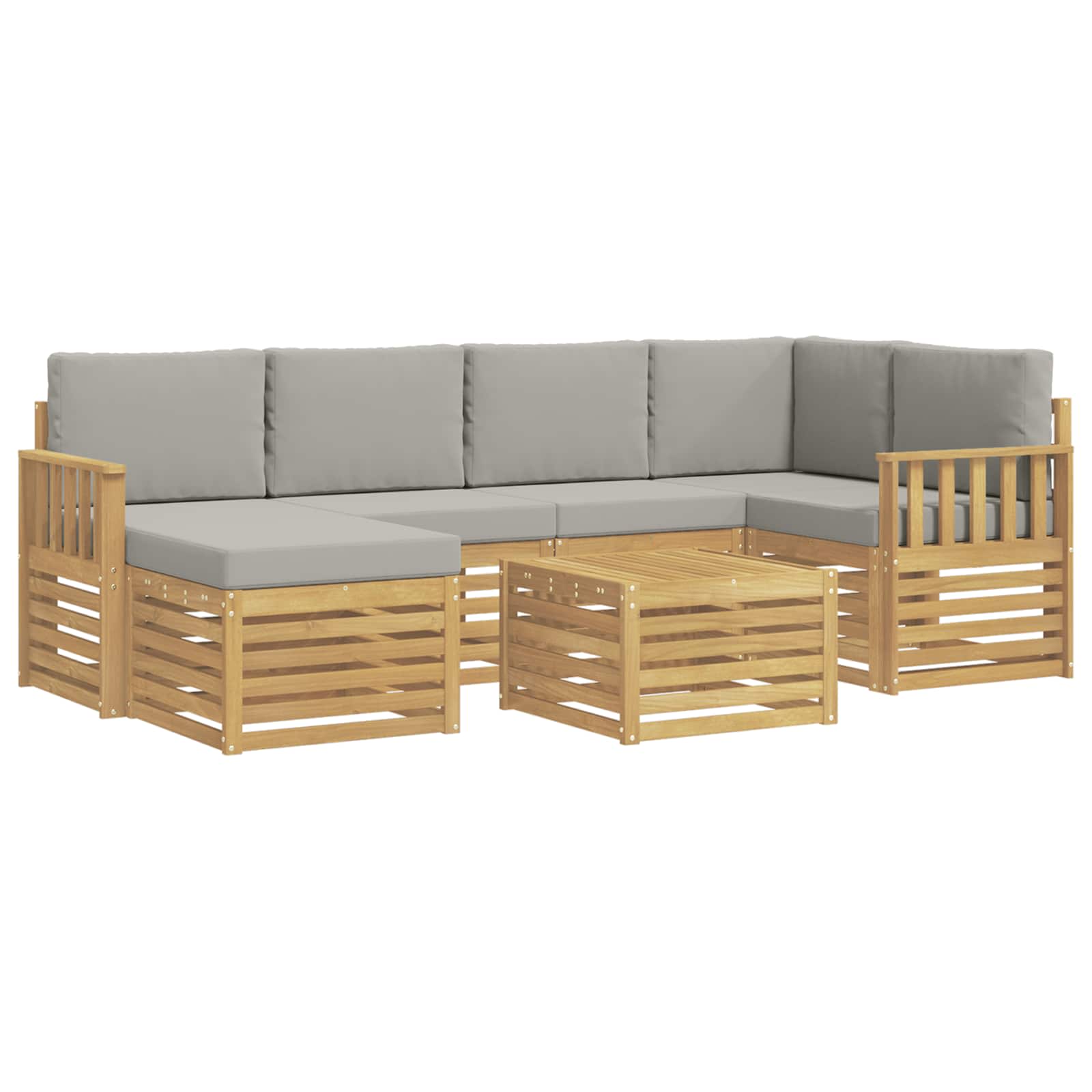Set vanjskih sofa 7 pcs Bijela i svjetlosiva 59 x 59 x 37 cm