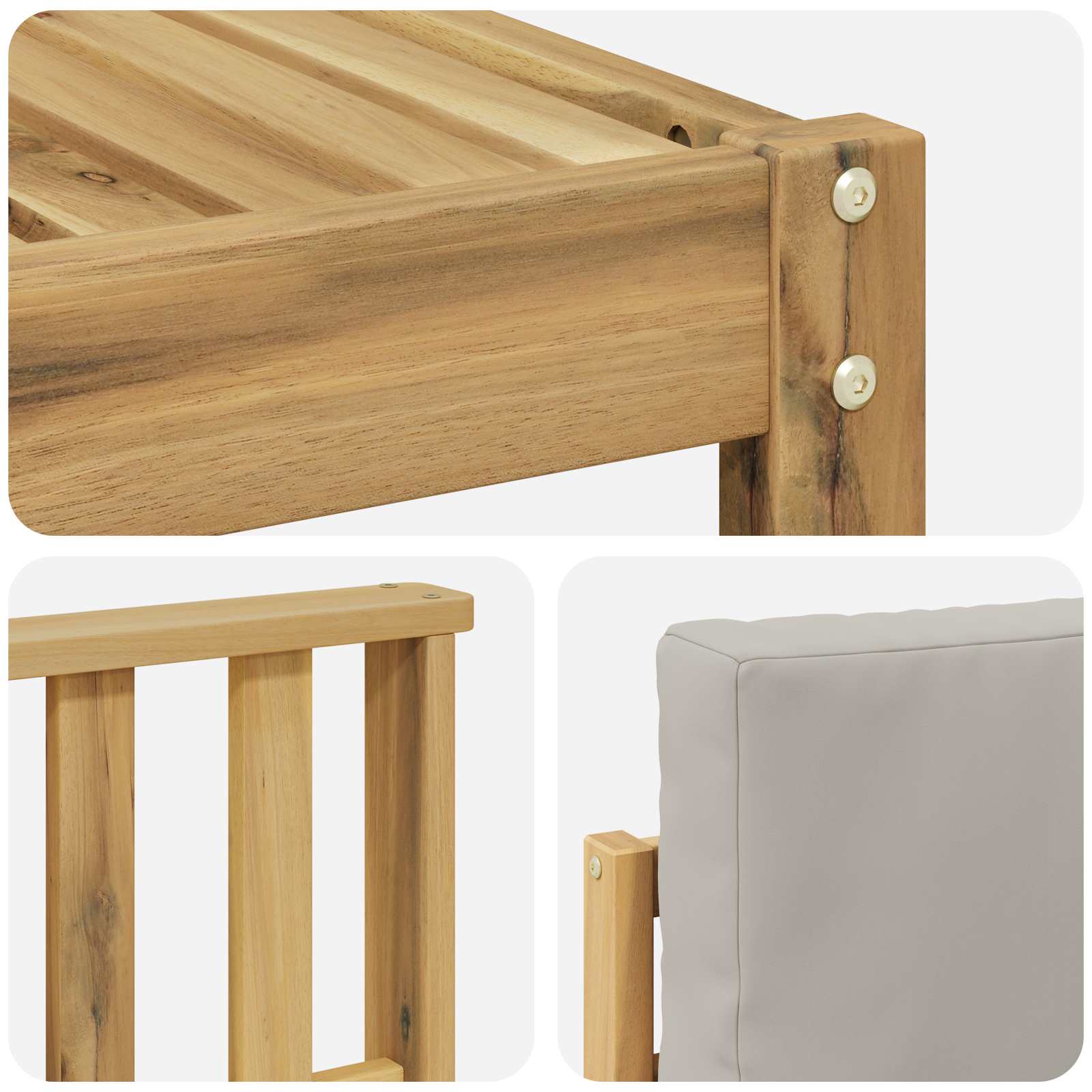 Set vanjskih sofa 6 pcs Bijela i svijetlosiva