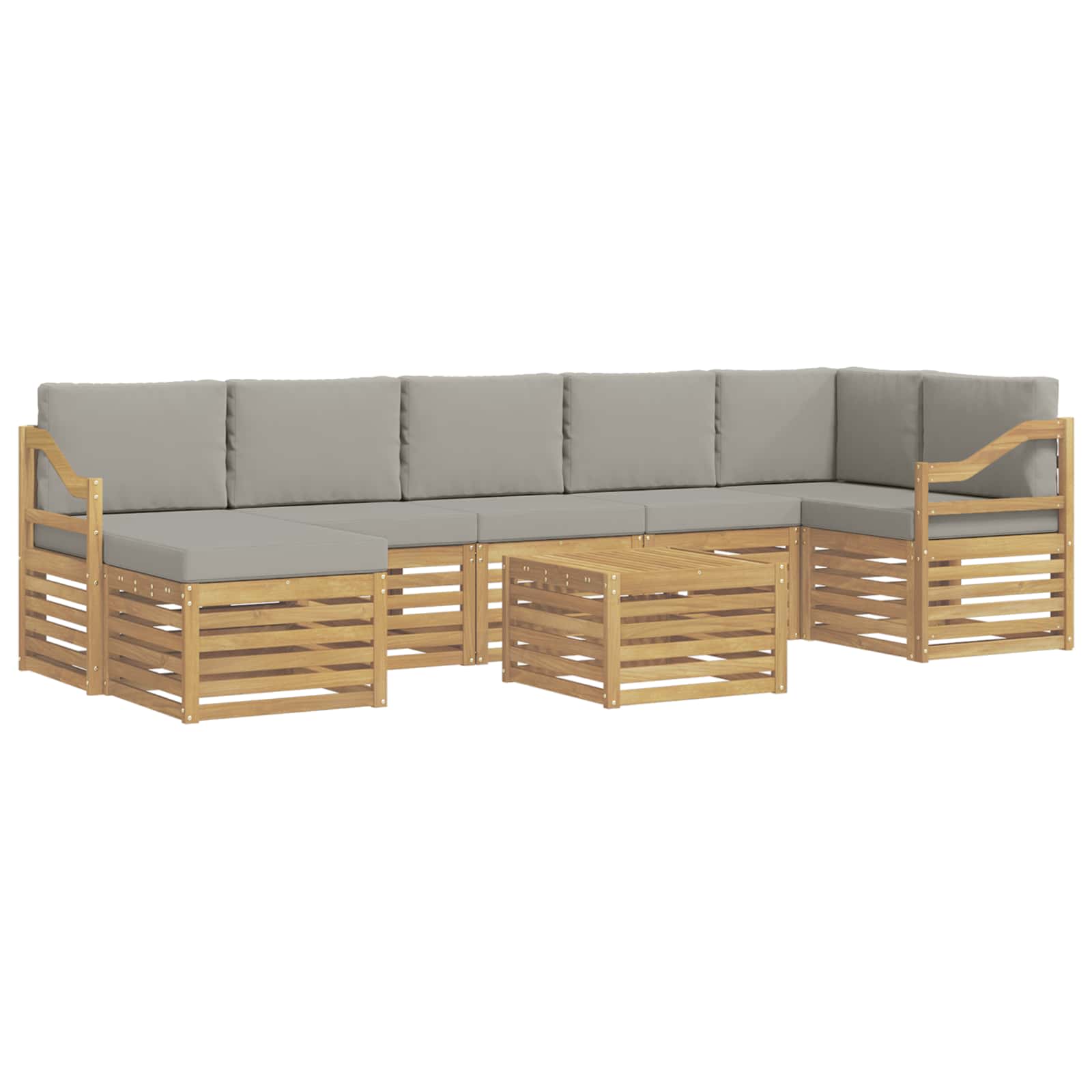 Set vanjskih sofa 8 pcs Bijela i svjetlosiva 59 x 59 x 37 cm