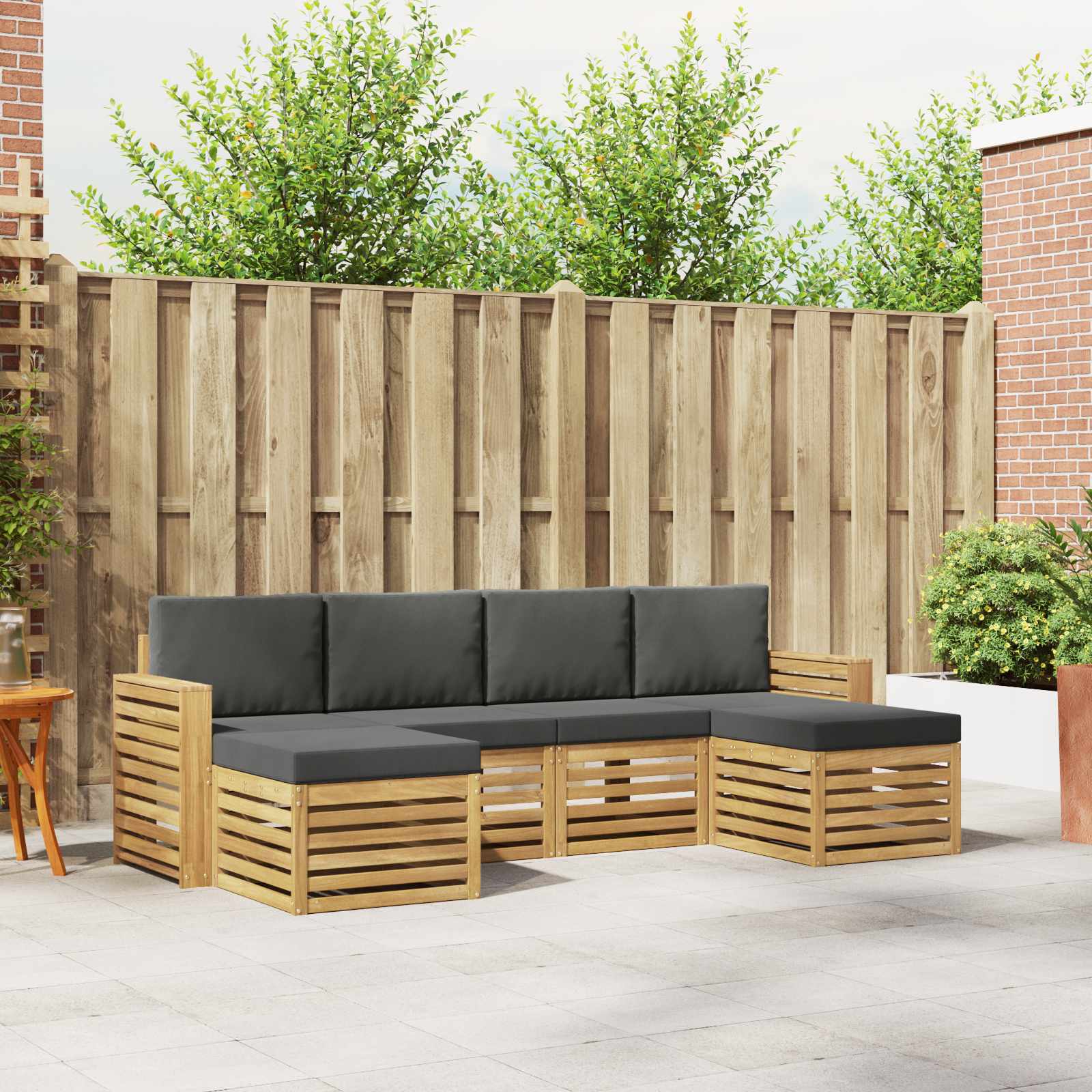 Set vanjskih sofa 6 pcs Bijela i antracit 257 x 122,5 x 73 cm