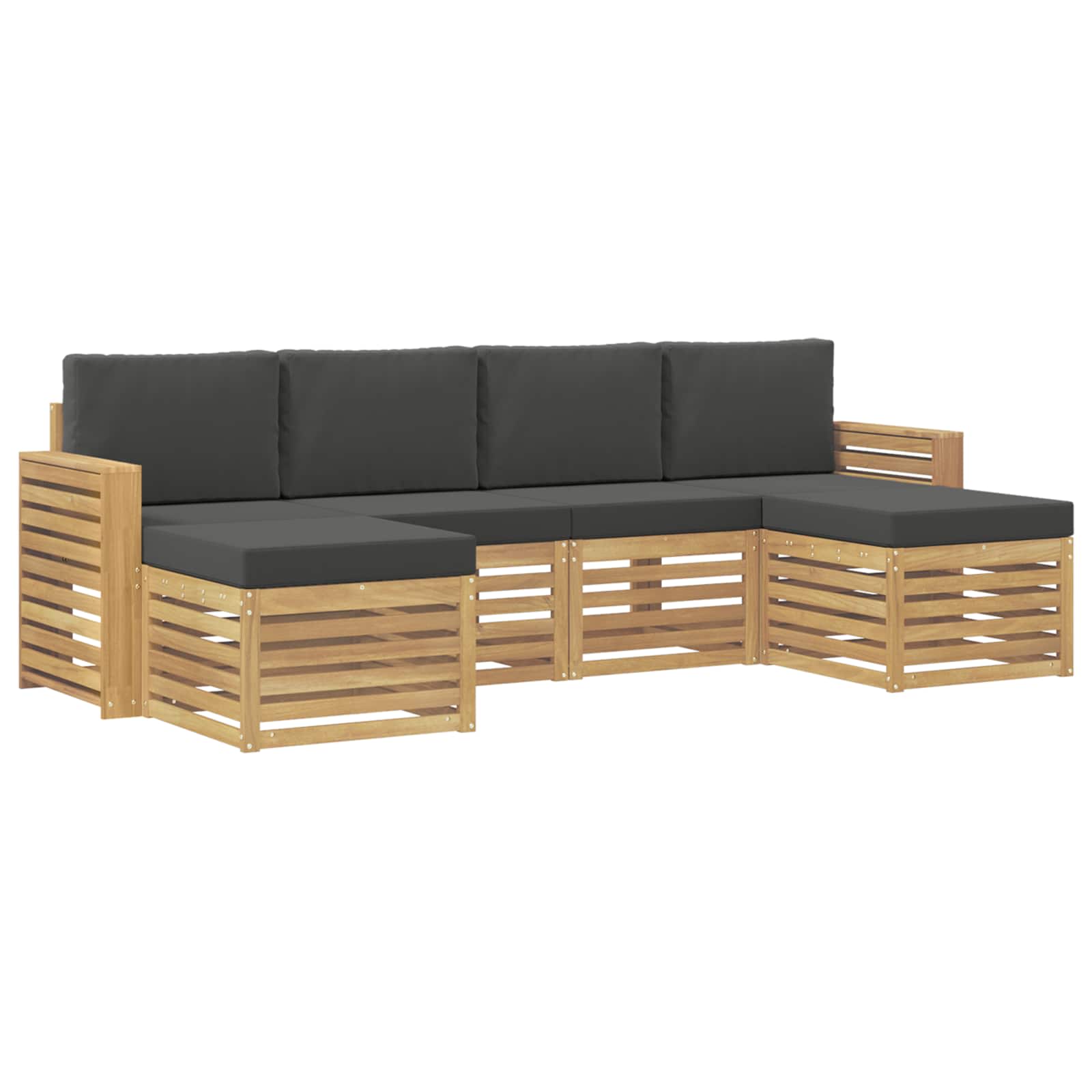 Set vanjskih sofa 6 pcs Bijela i antracit 257 x 122,5 x 73 cm