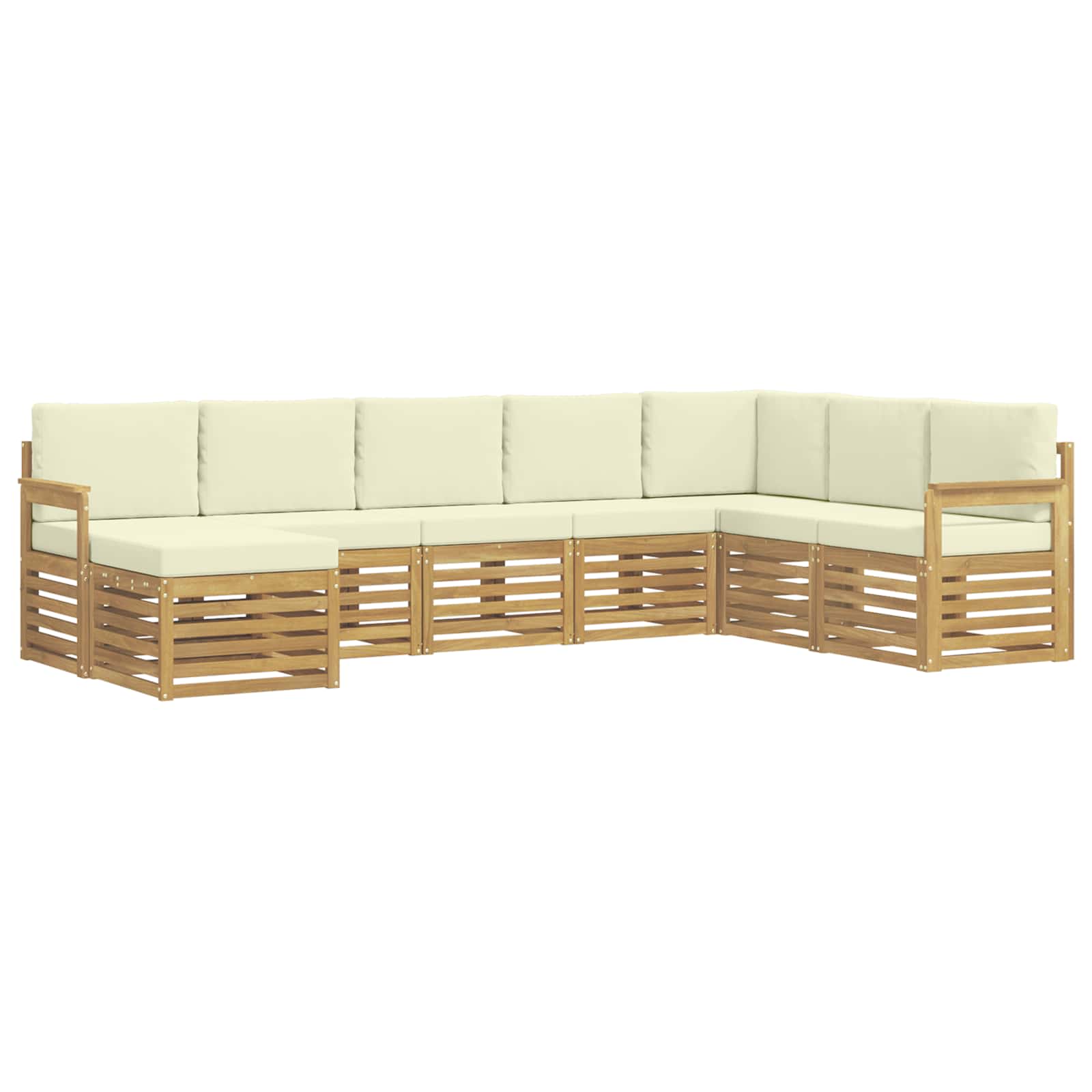 Set vanjskih sofa 8 pcs Bijela i krem 306 x 187,5 x 73 cm