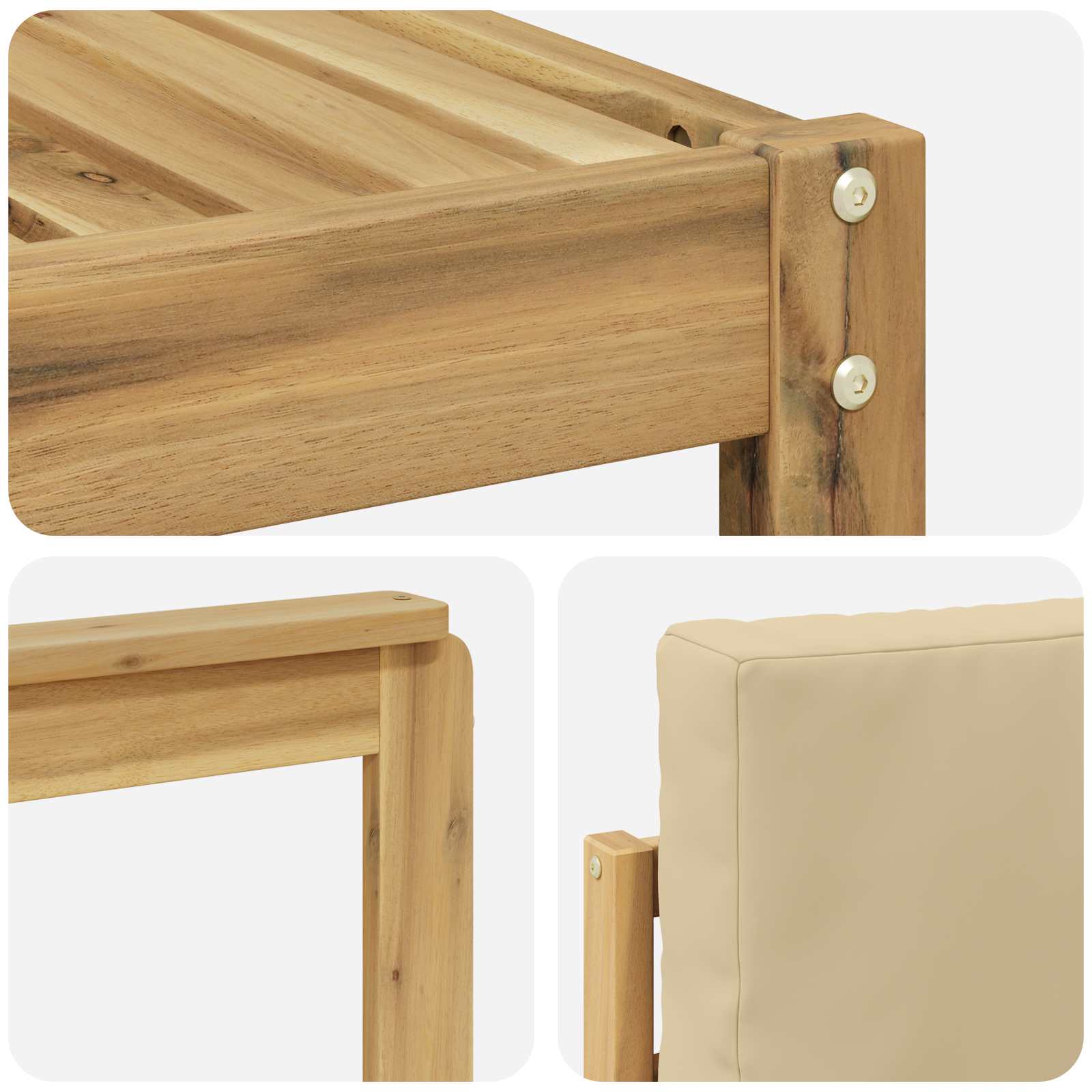 Set vanjskih sofa 6 pcs Bijela i Bež 306 x 128,5 x 73 cm