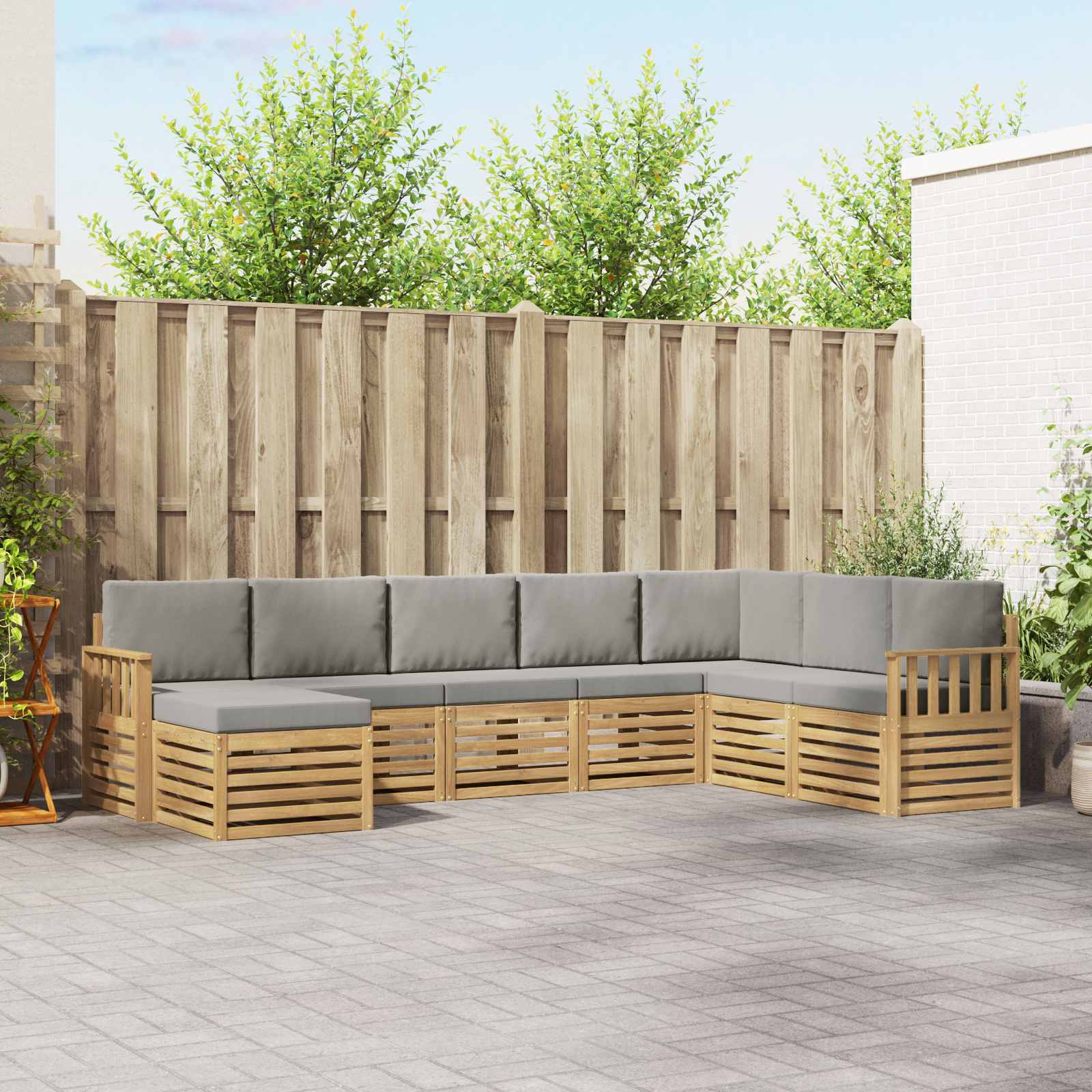 Set vanjskih sofa 6 pcs Bijela i svijetlosiva
