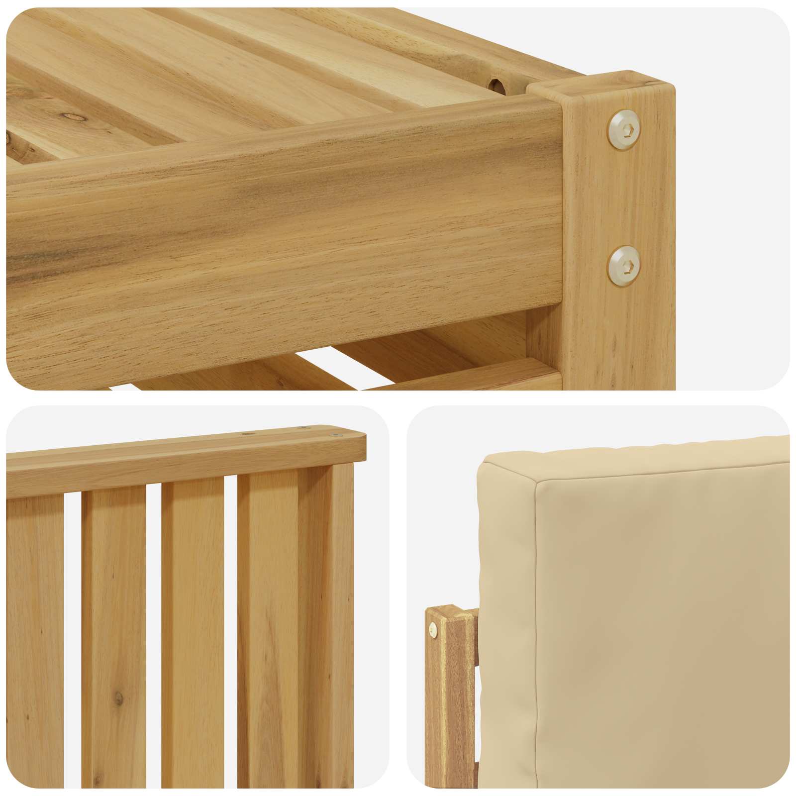 Set vanjskih sofa 7 pcs Bijela i Bež 59 x 59 x 37 cm Poliester