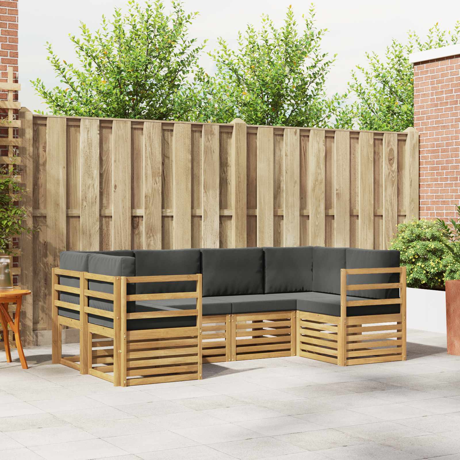 Sekcijska garnitura 6 pcs Bijela i antracit 245 x 126,5 x 73 cm