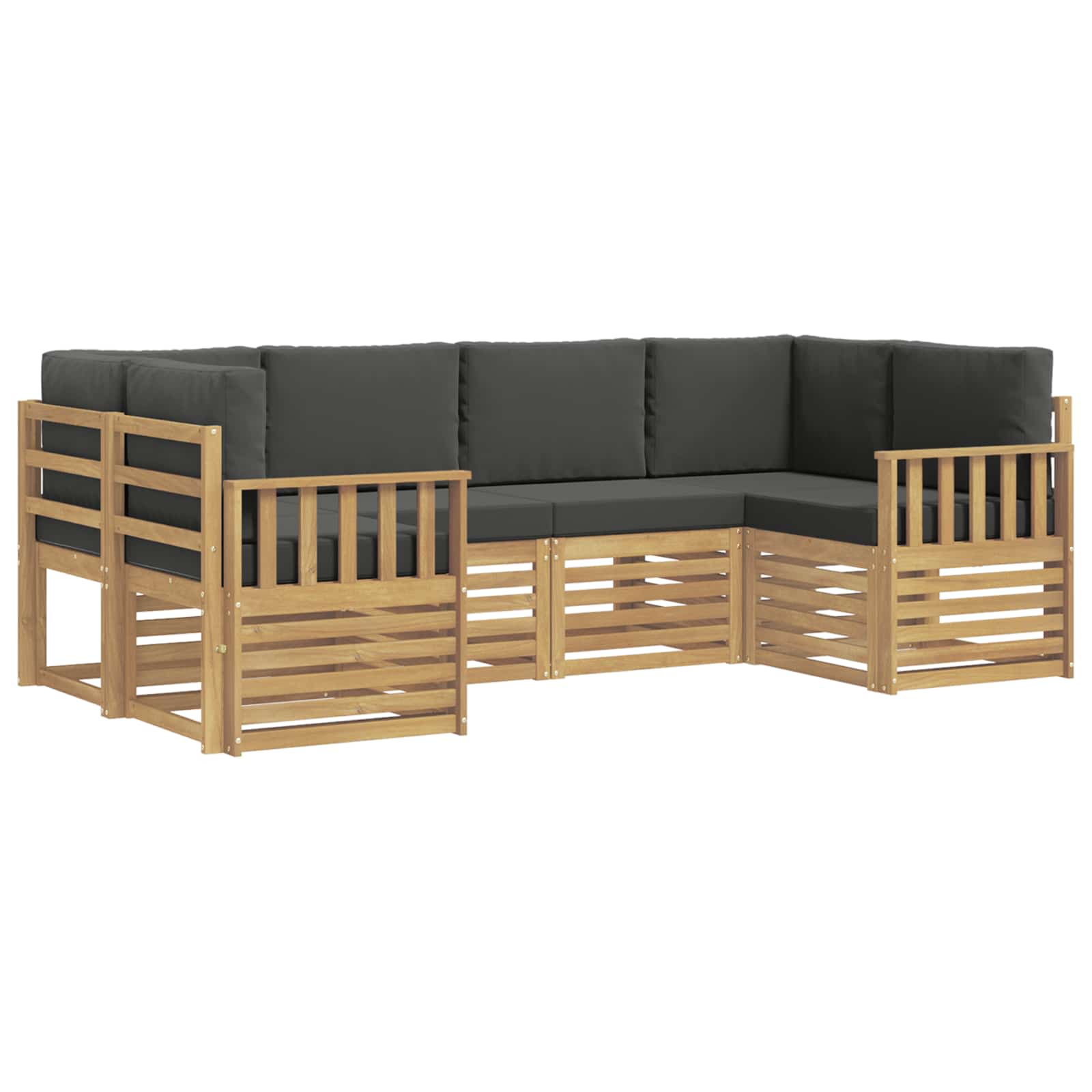 Set vanjskih sofa 5 pcs Bijela i Antracit 245 x 128,5 x 73 cm
