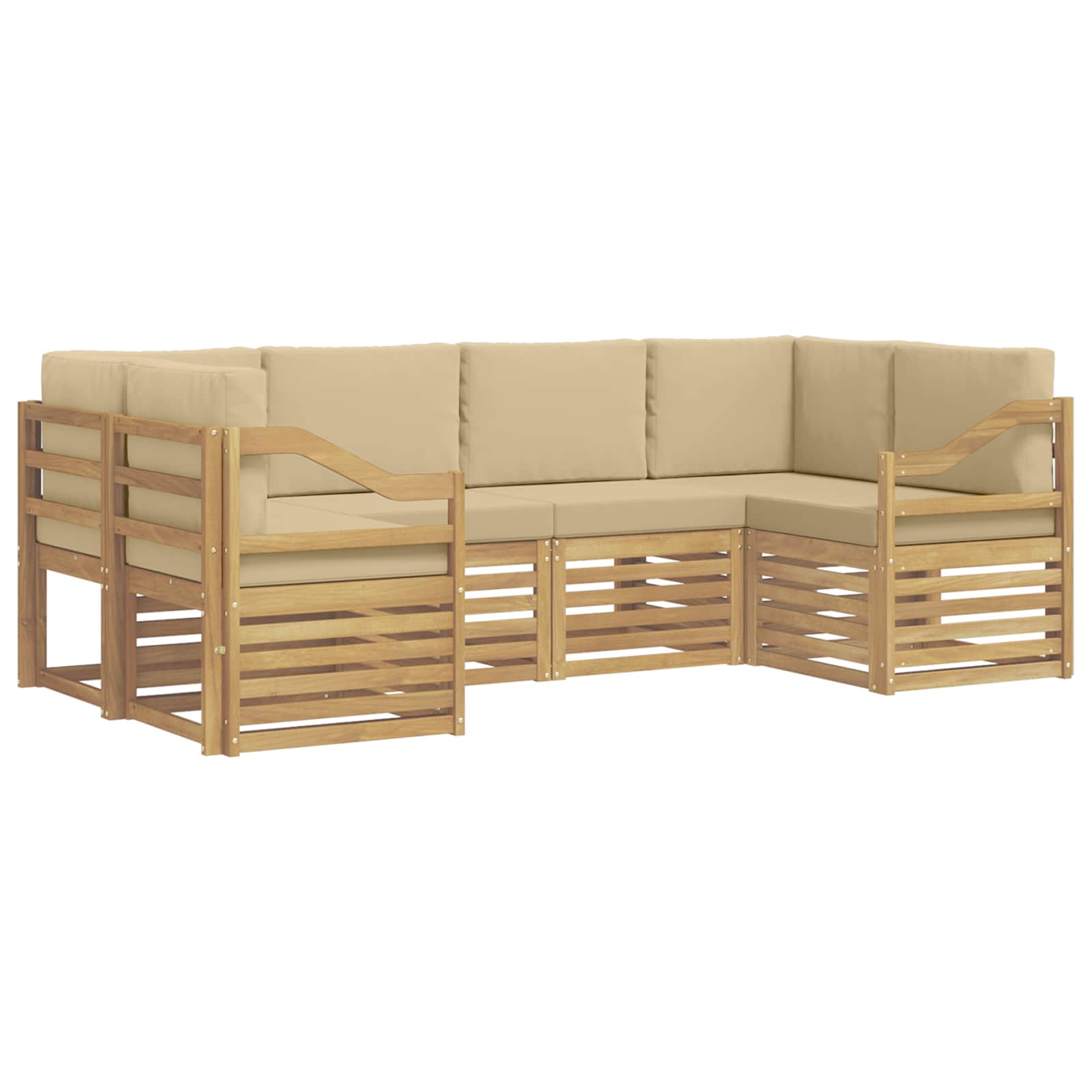 Sekcijska garnitura 6 pcs Bijela i bež 245 x 126,5 x 73 cm