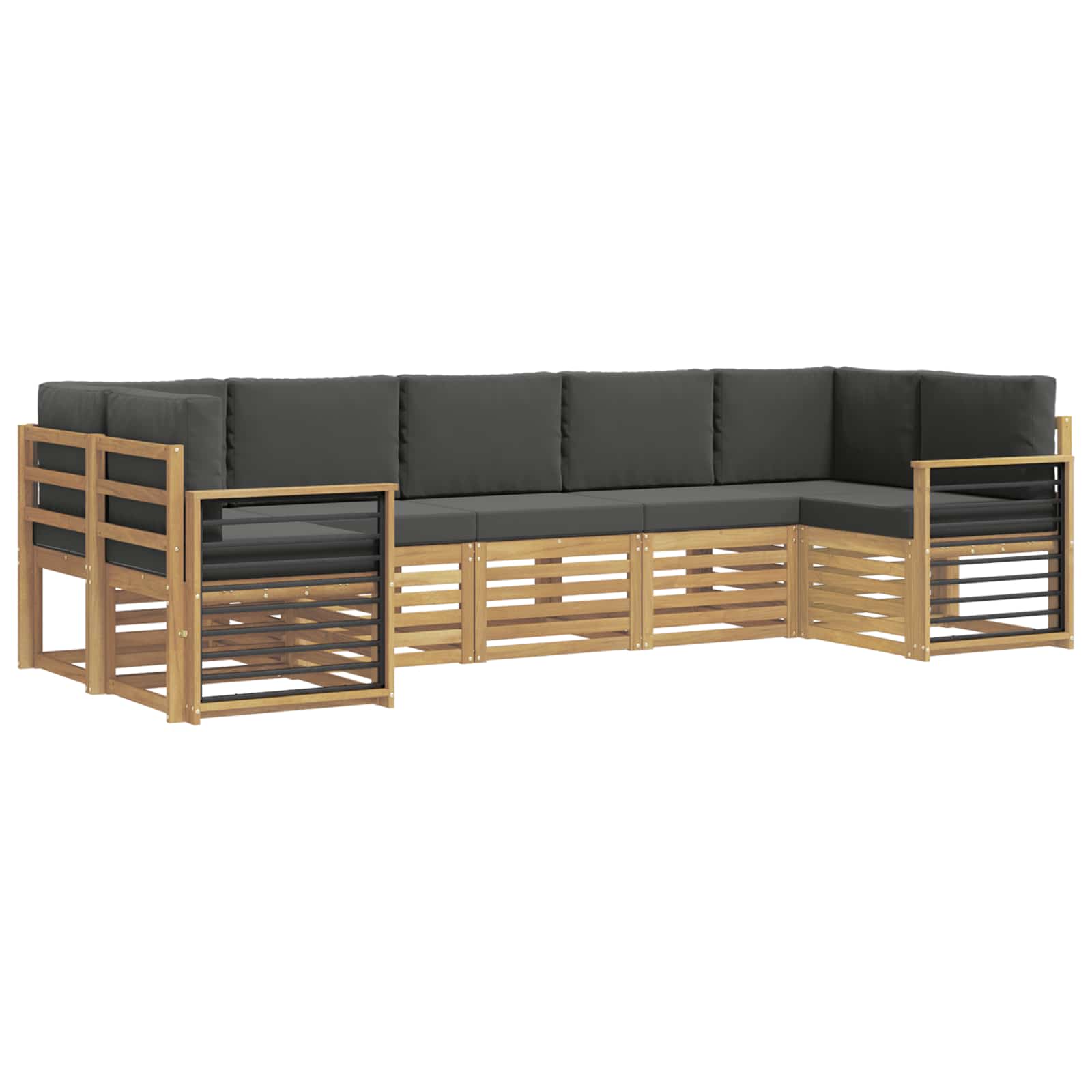 Sekcijska garnitura 7 pcs Bijela i antracit 304 x 128,5 x 73 cm