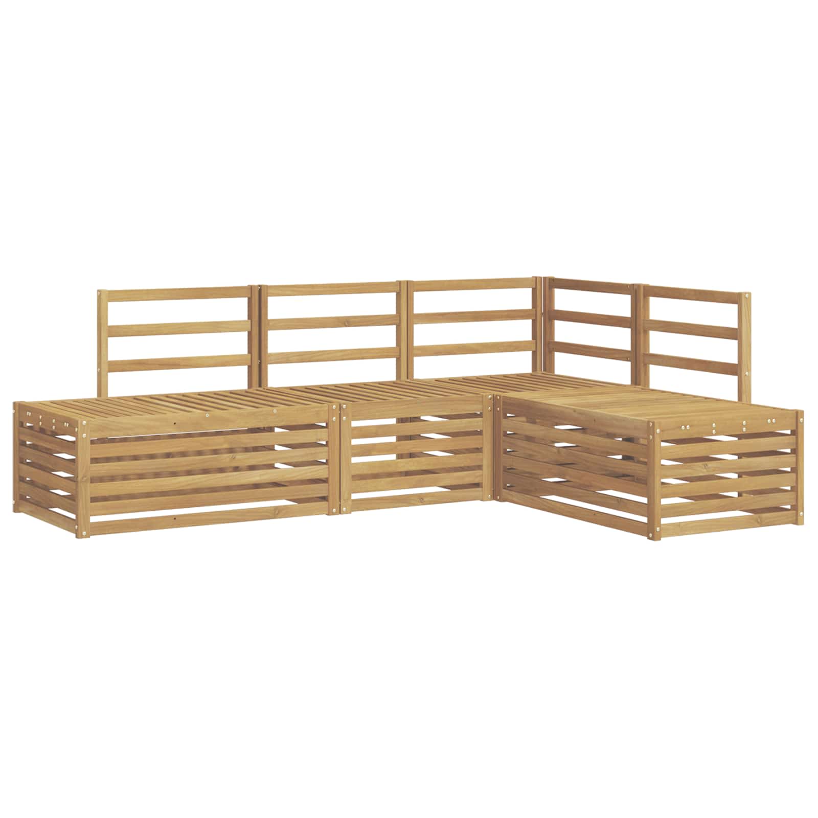 Set vanjskih sofa 4 Komad Bijela Čvrsto drvo akacije