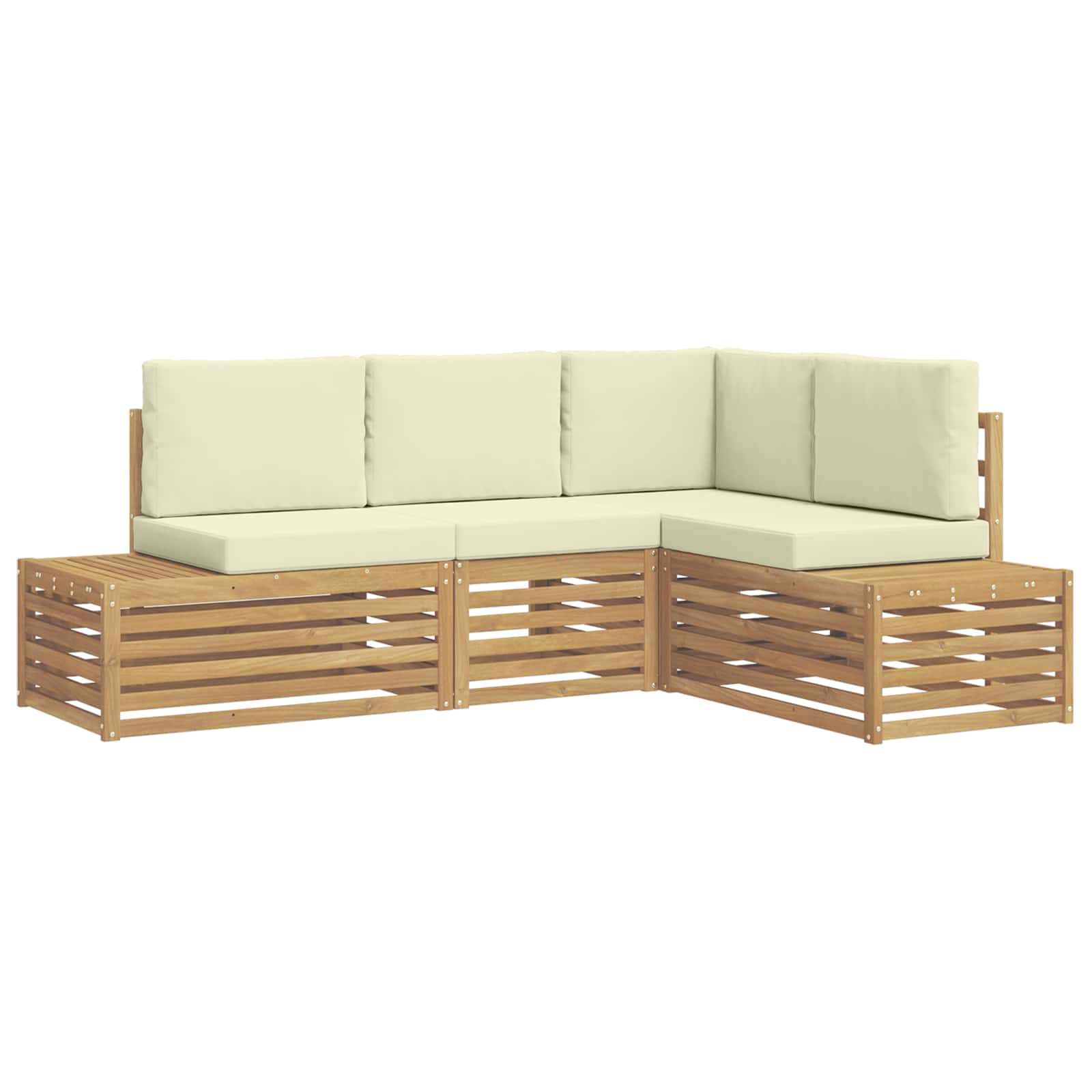 Set vanjskih sofa Bijela 213,5 x 154,5 x 73 cm Poliester