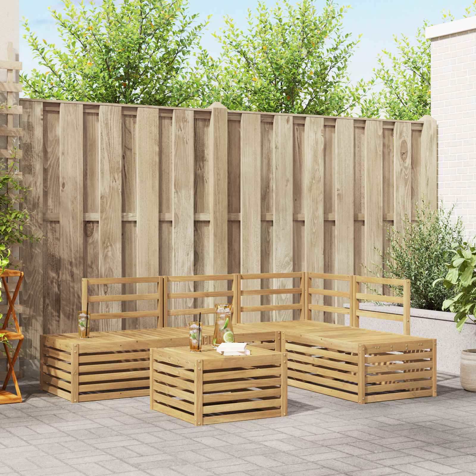 Set vanjskih sofa 5 Komad Bijela