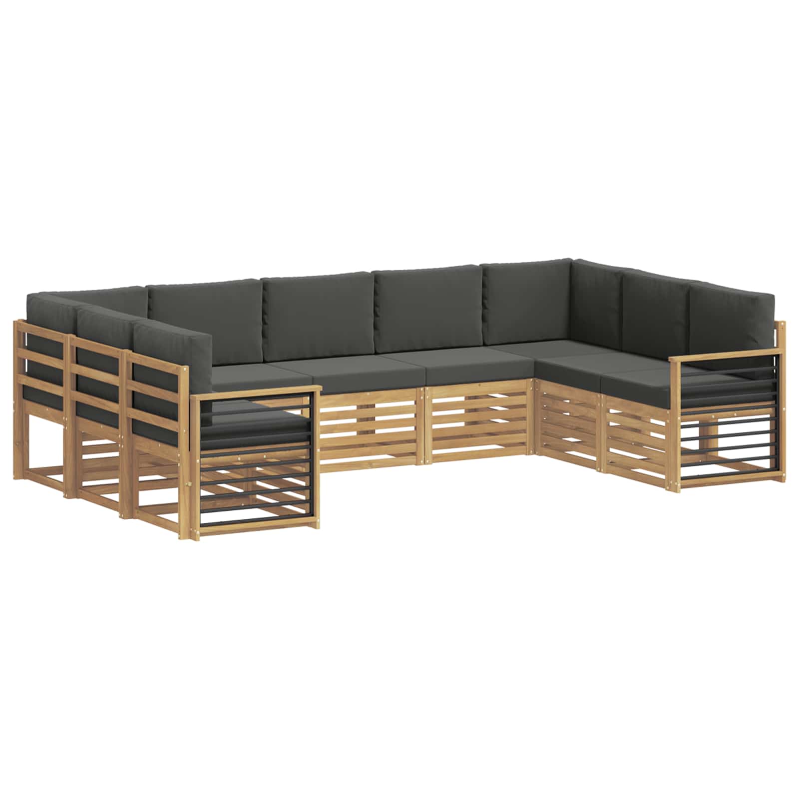 Sekcijska garnitura 9 pcs Bijela i antracit 304 x 187,5 x 73 cm