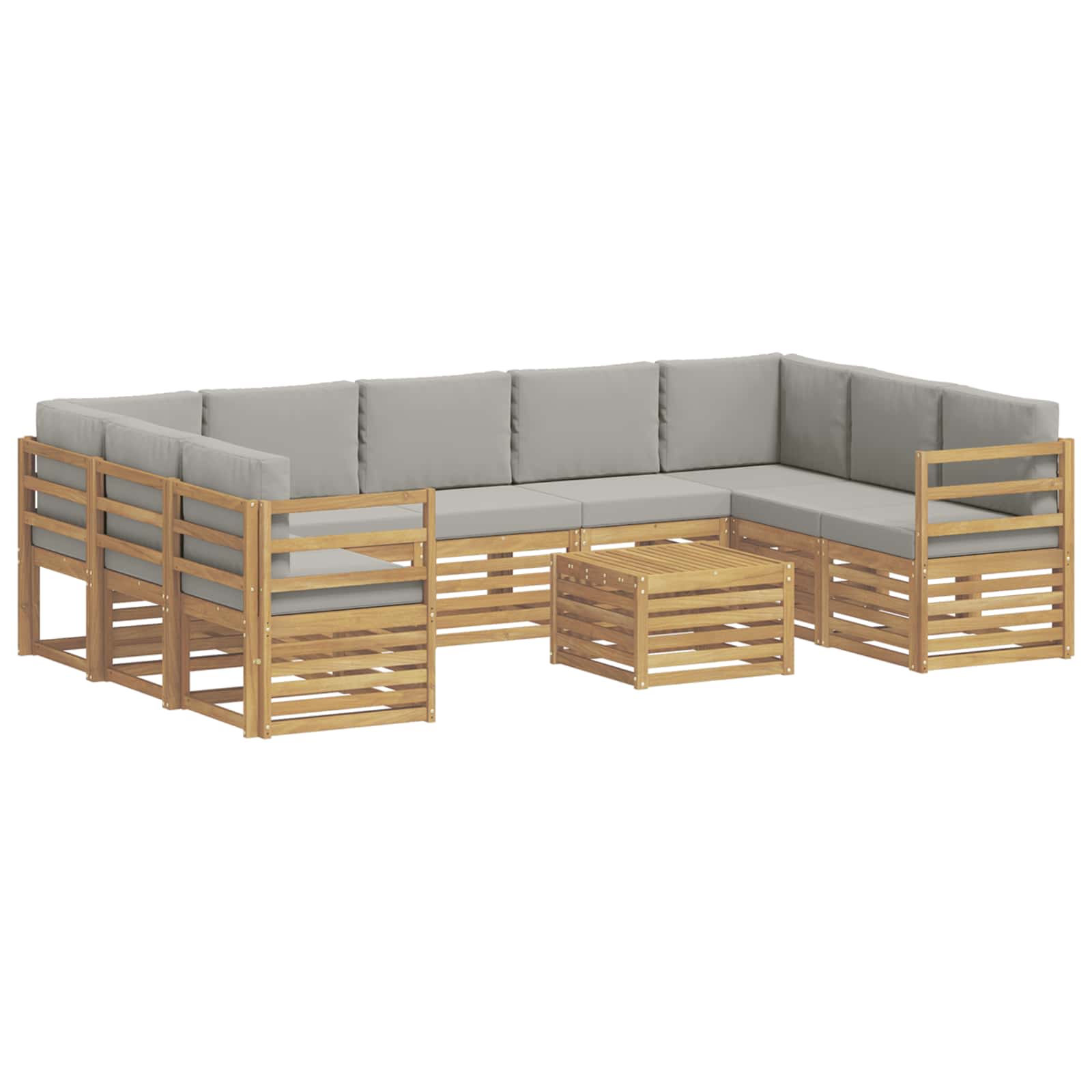 Setovi sofa 10 pcs Bijela i svjetlosiva 59 x 59 x 37 cm
