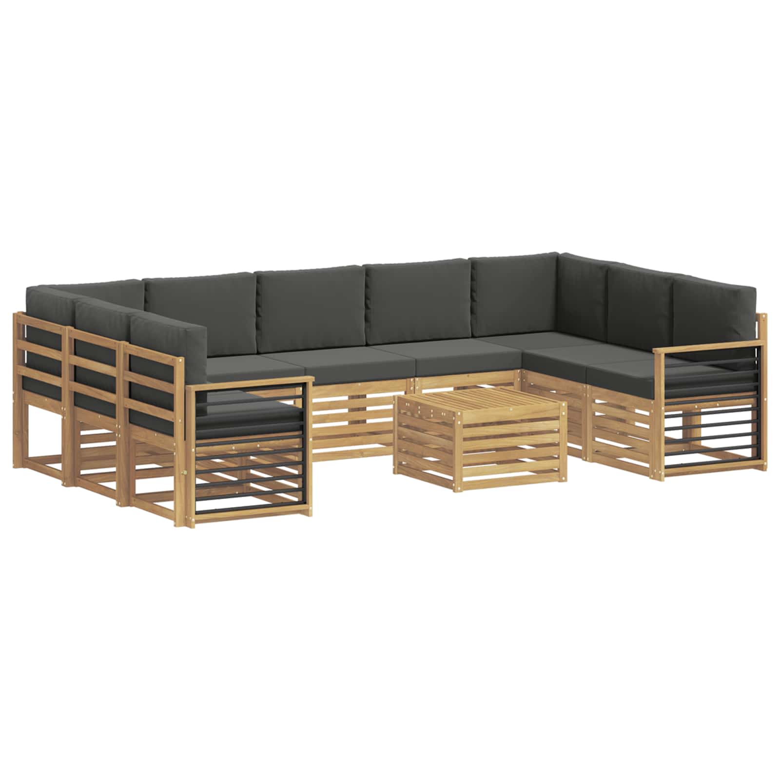 Set vanjskih sofa 8 pcs Bijela i Antracit 59 x 59 x 37 cm