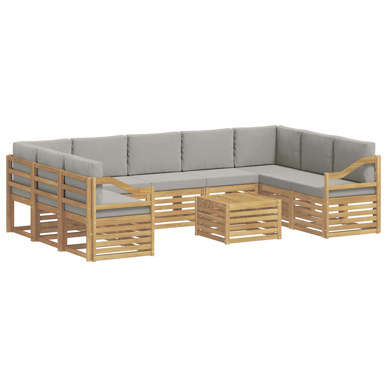 Setovi sofa 10 pcs Bijela i svjetlosiva 59 x 59 x 37 cm