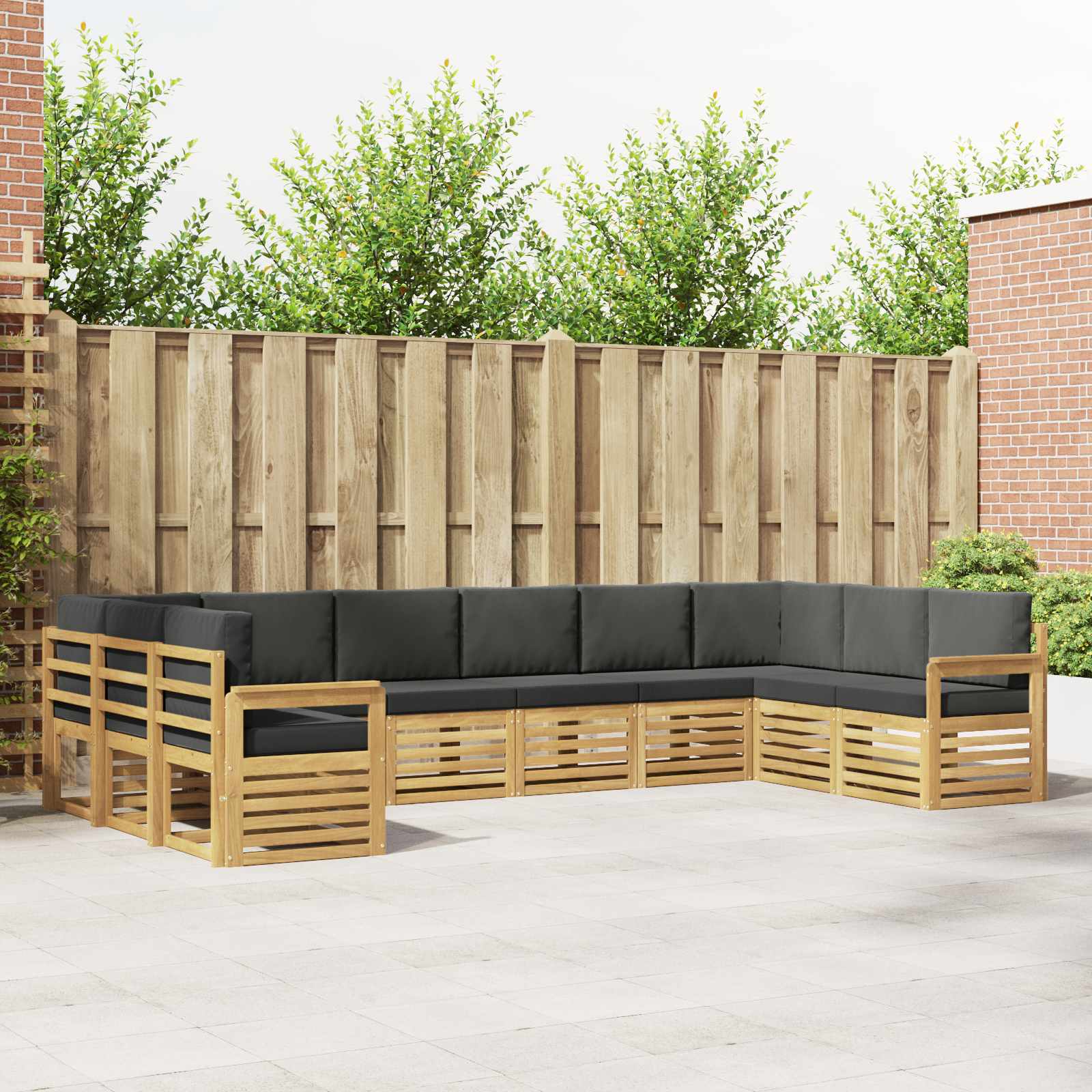 Set vanjskih sofa 7 pcs Bijela i Antracit 363 x 187,5 x 73 cm