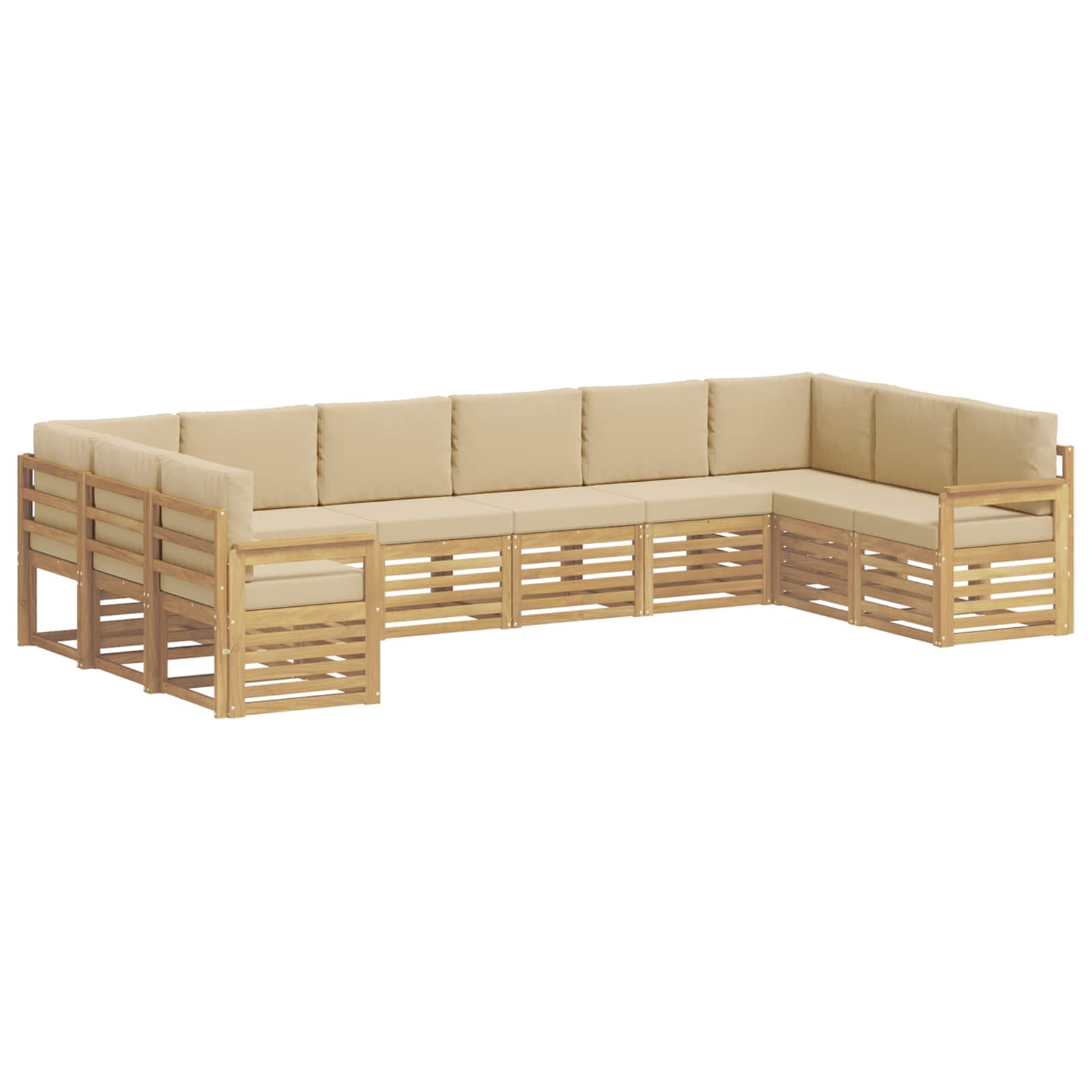 Set vanjskih sofa 7 pcs Bijela i Bež 363 x 187,5 x 73 cm