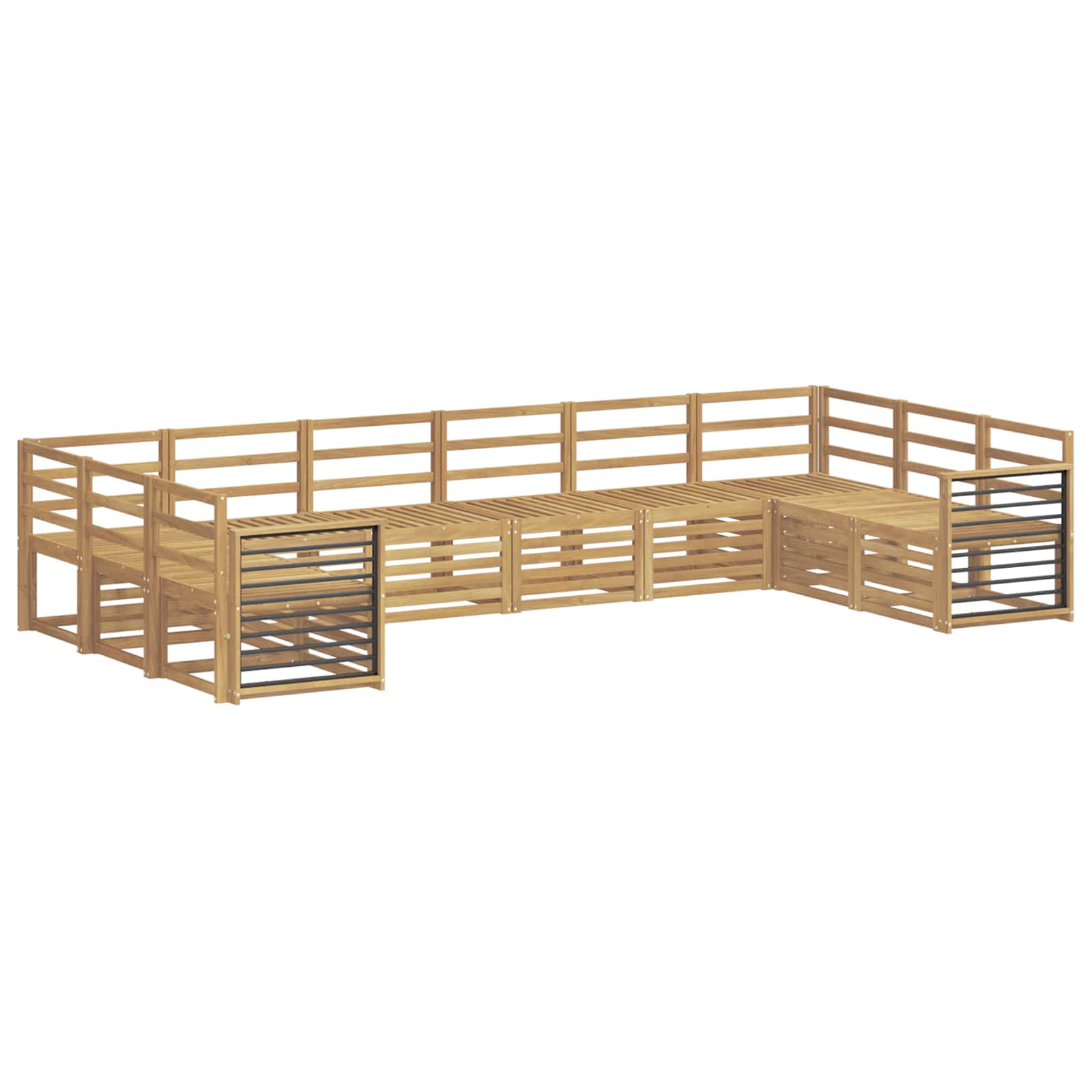 Set vanjskih sofa 10 pcs Bijela 363 x 187,5 x 73 cm
