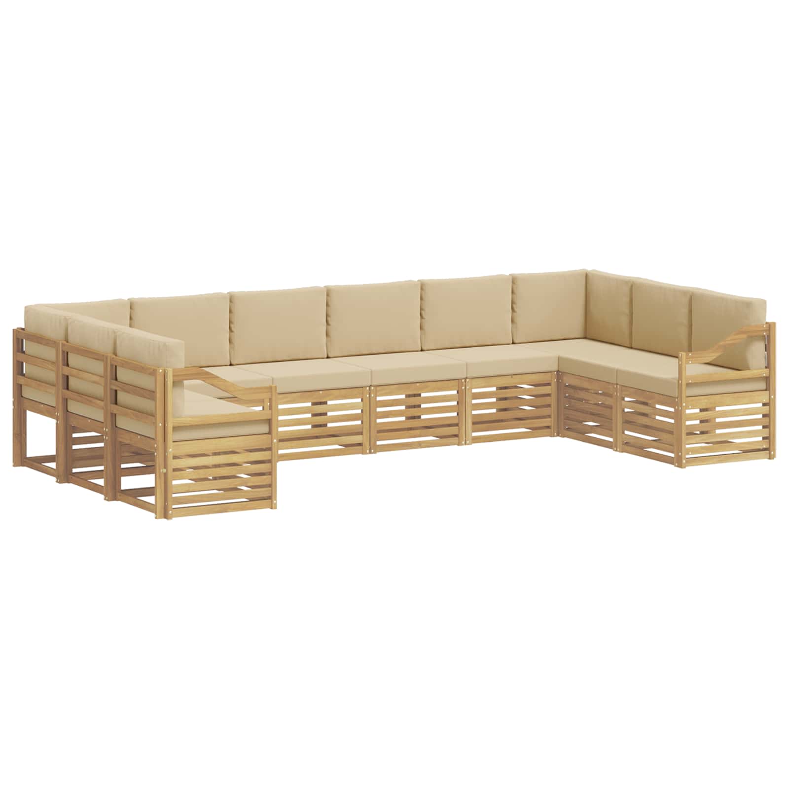 Sekcijska garnitura 10 pcs Bijela i bež 363 x 185,5 x 73 cm