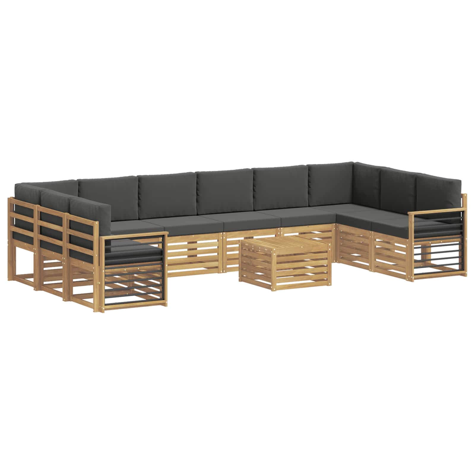 Set vanjskih sofa 8 pcs Bijela i Antracit 59 x 59 x 37 cm