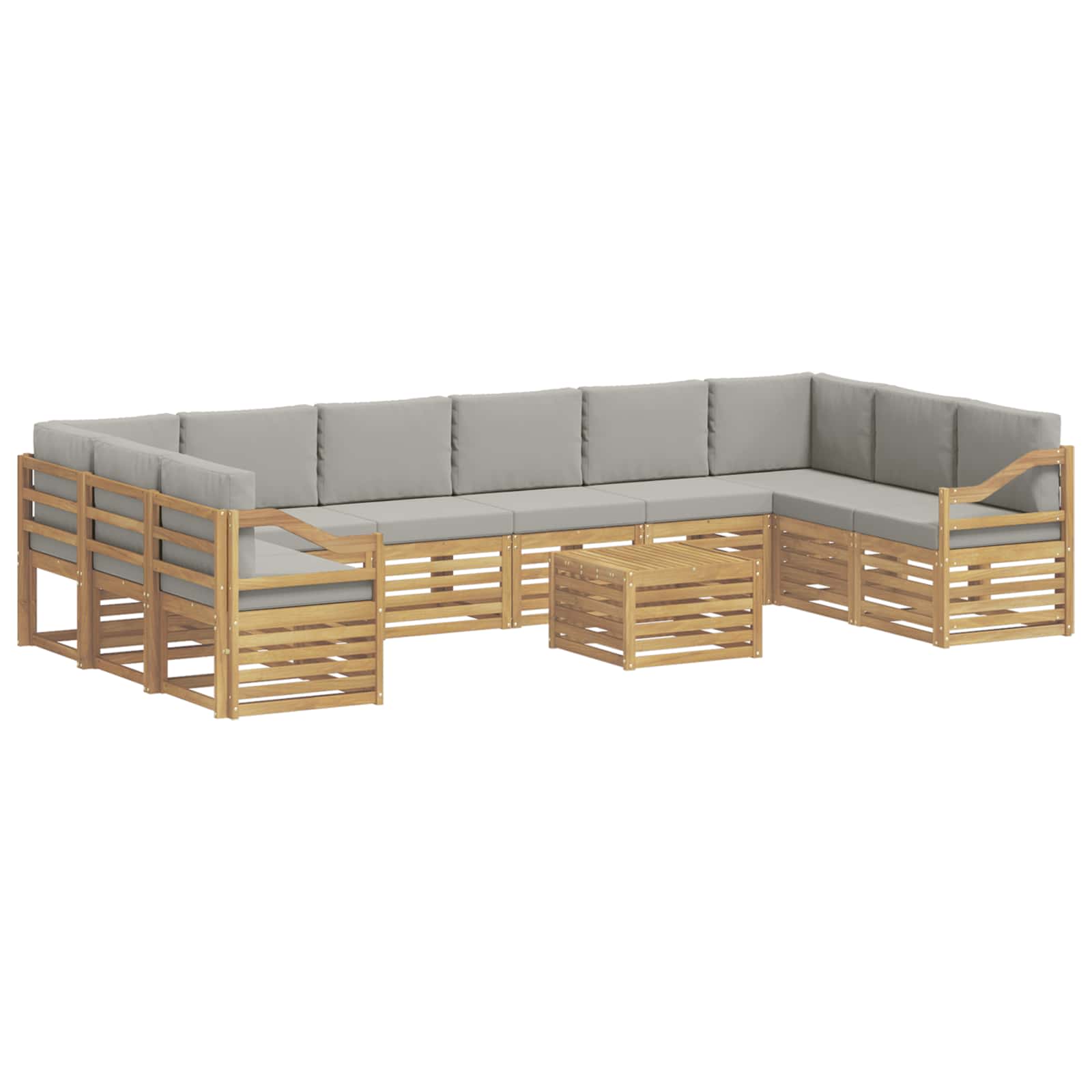 Set vanjskih sofa 11 pcs Bijela i svjetlosiva 59 x 59 x 37 cm