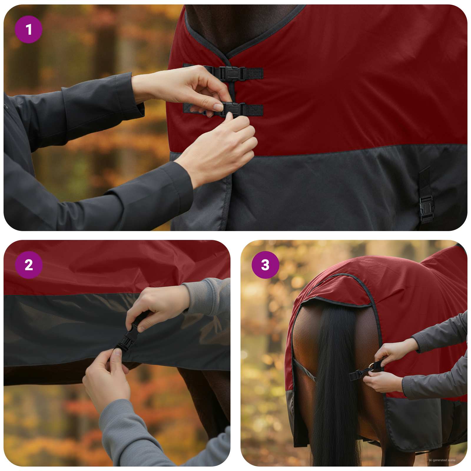 Pokrivač za konje Tamno zelena i crna 105 cm Poliester