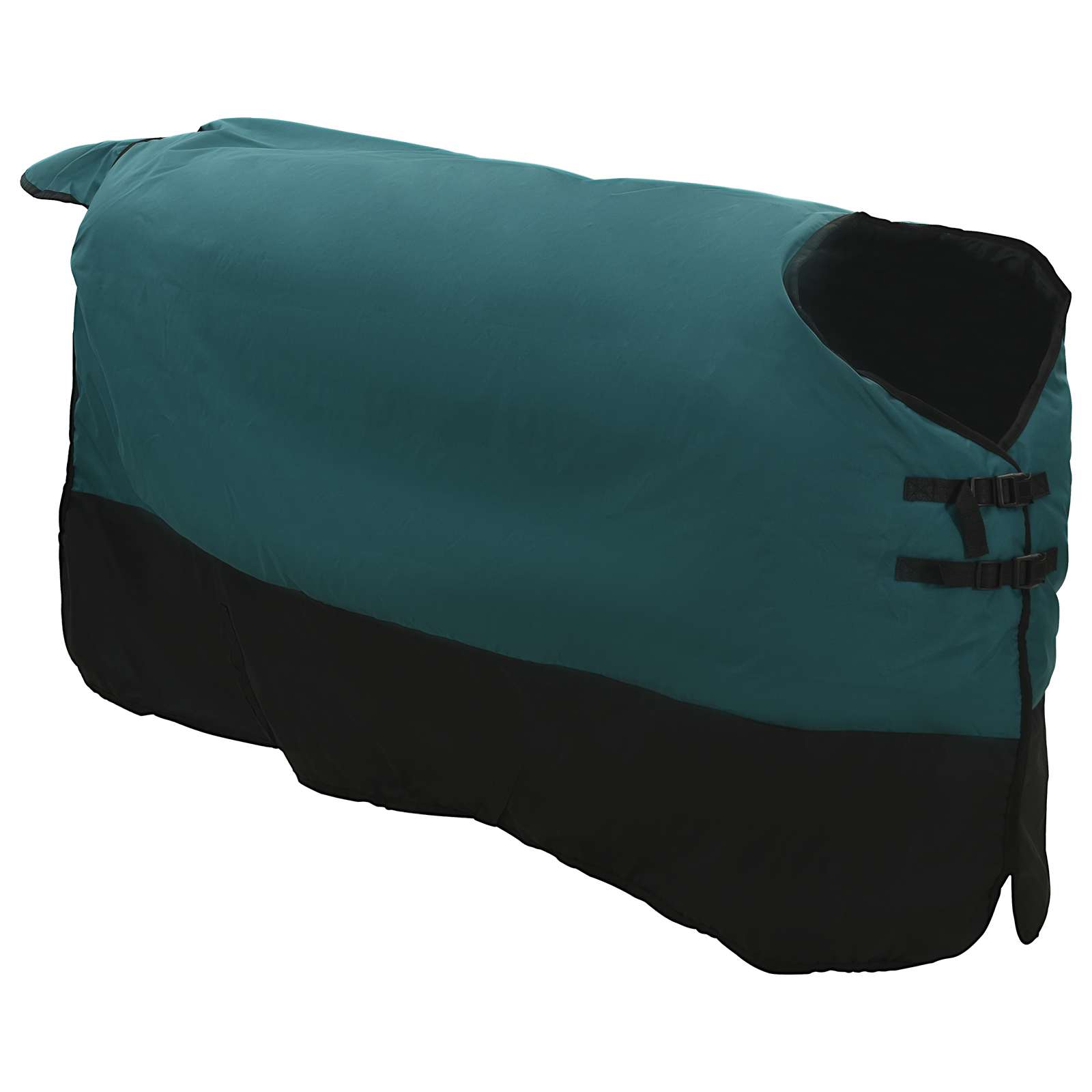 Pokrivač za konje Tamno zelena i crna 75 cm Poliester