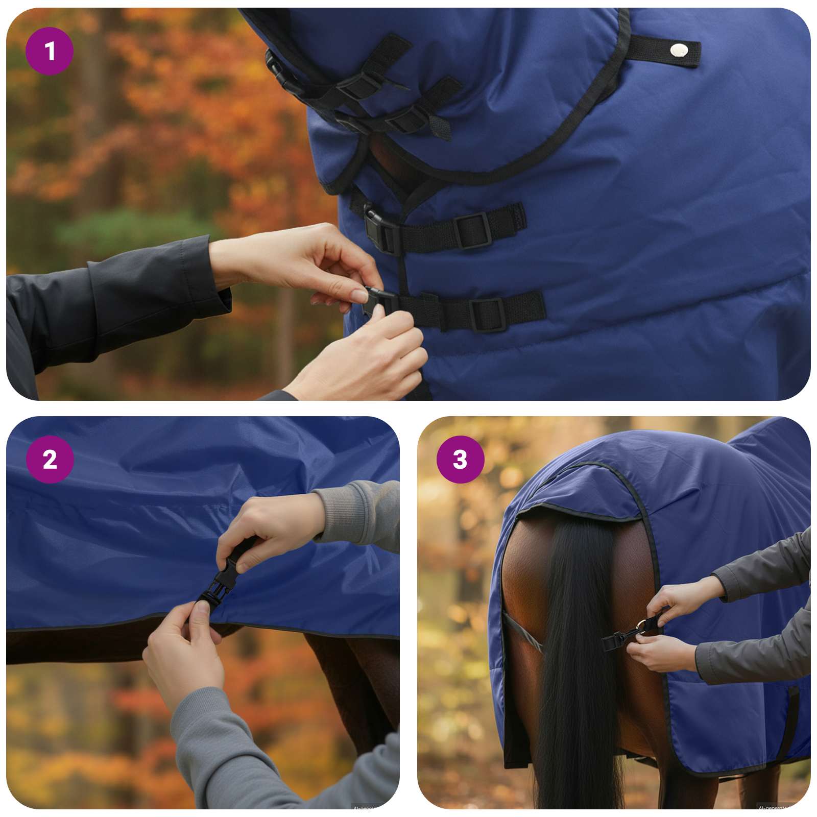 Pokrivač za konje Tamno zelena i crna 155 cm Poliester