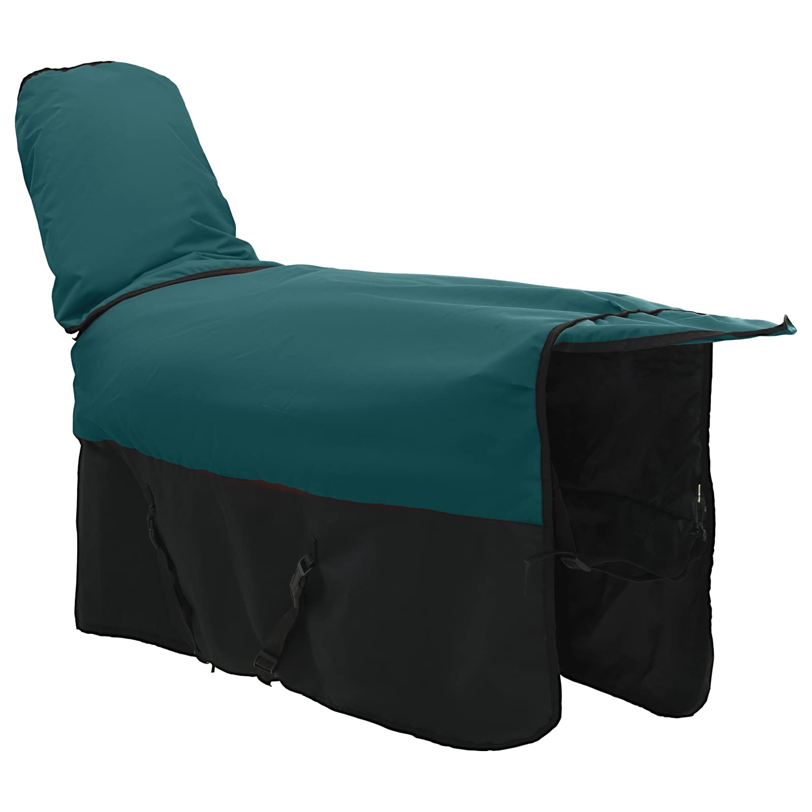 Pokrivač za konje Tamno zelena i crna 75 cm Poliester