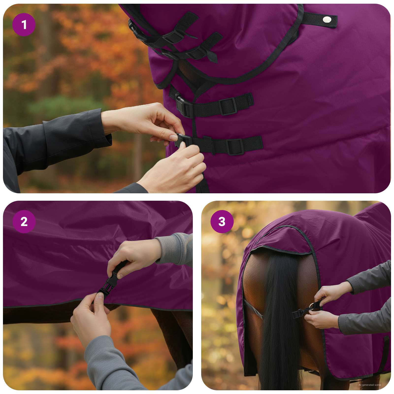 Pokrivač za konje Tamno zelena i crna 155 cm Poliester
