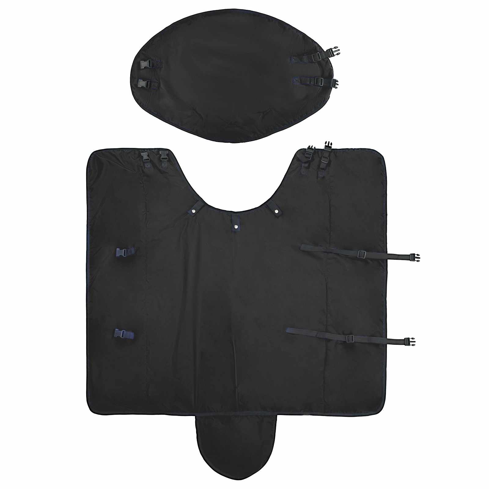 Pokrivač za konje Tamno zelena i crna 165 cm Poliester