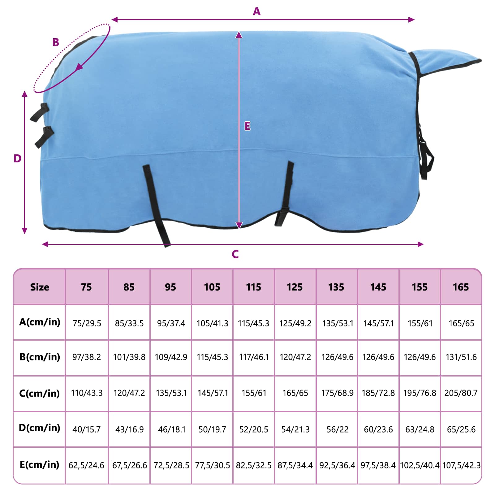 Pokrivač za konje Pun Aqua 145 cm Poliester