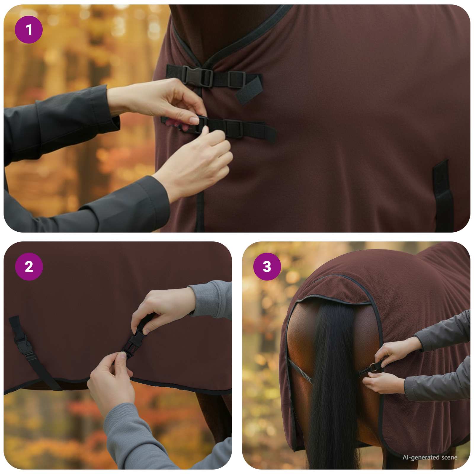Pokrivač za konje Puni tamnosmeđi 115 cm Poliester