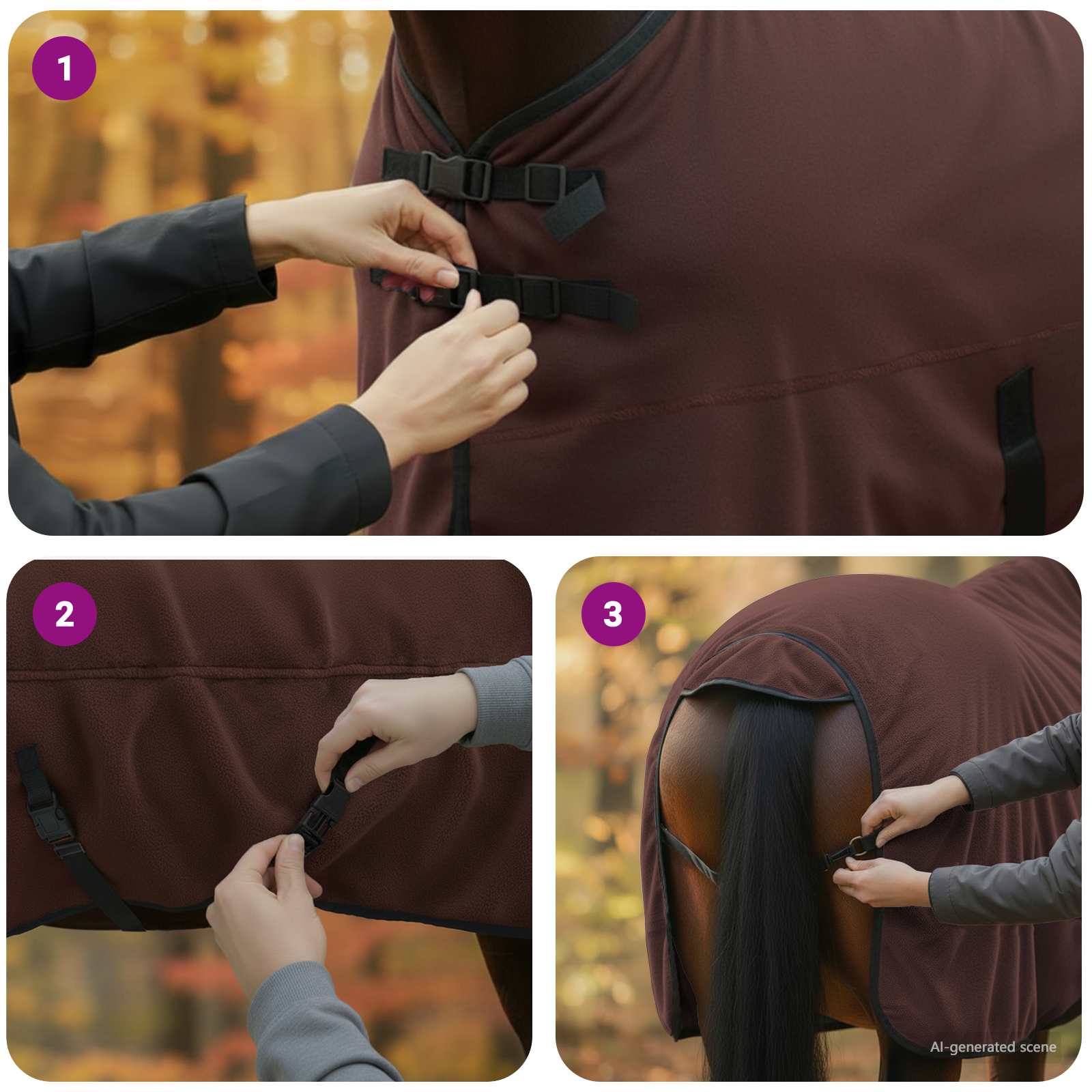 Pokrivač za konje Puni tamnosmeđi 125 cm Poliester