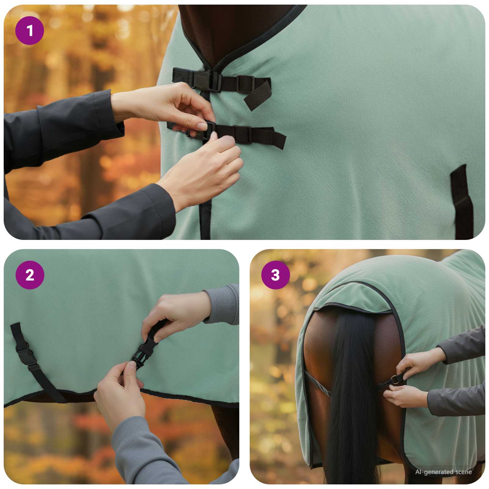 Pokrivač za konje Specijalna zelena 115 cm Poliester