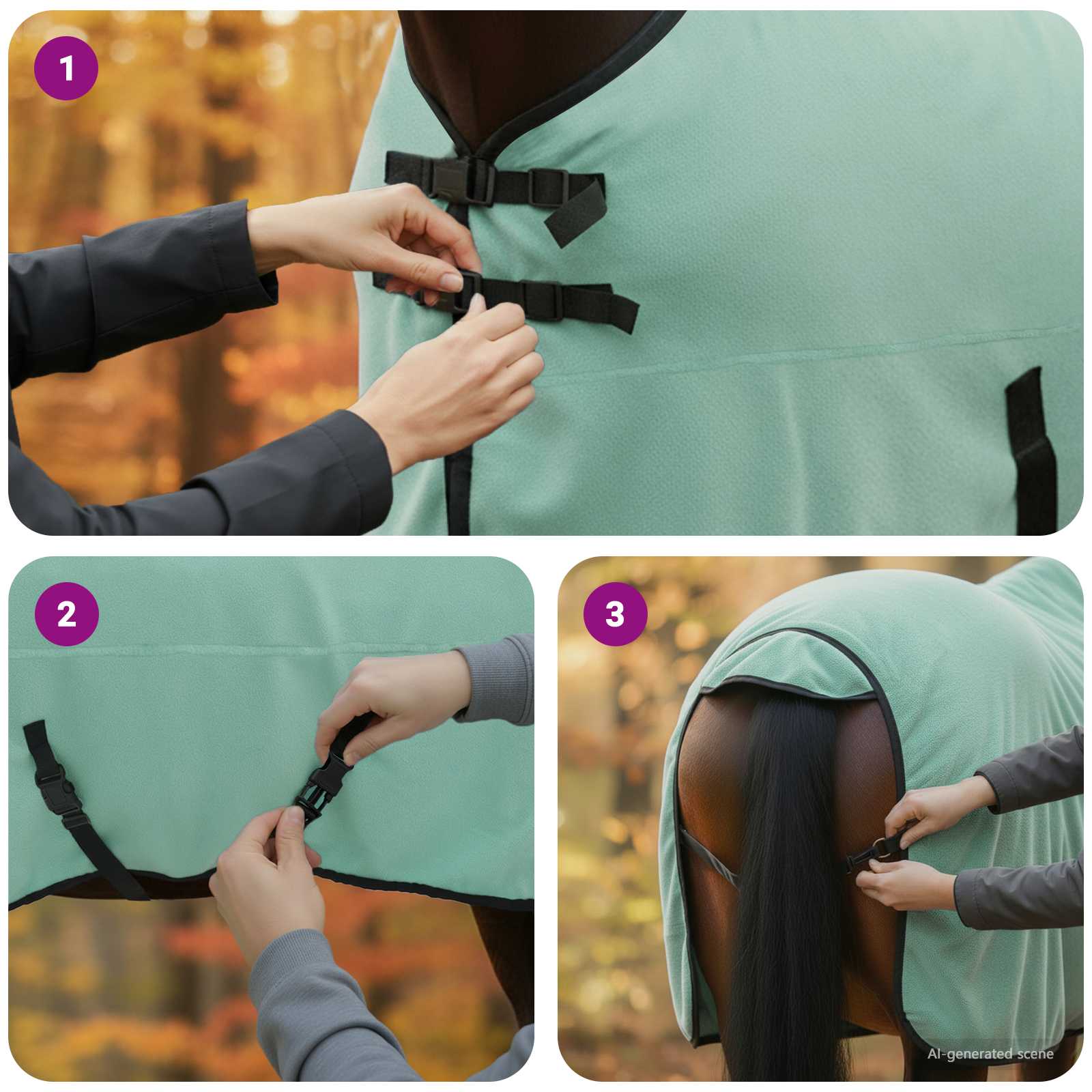 Pokrivač za konje Specijalna zelena 165 cm Poliester